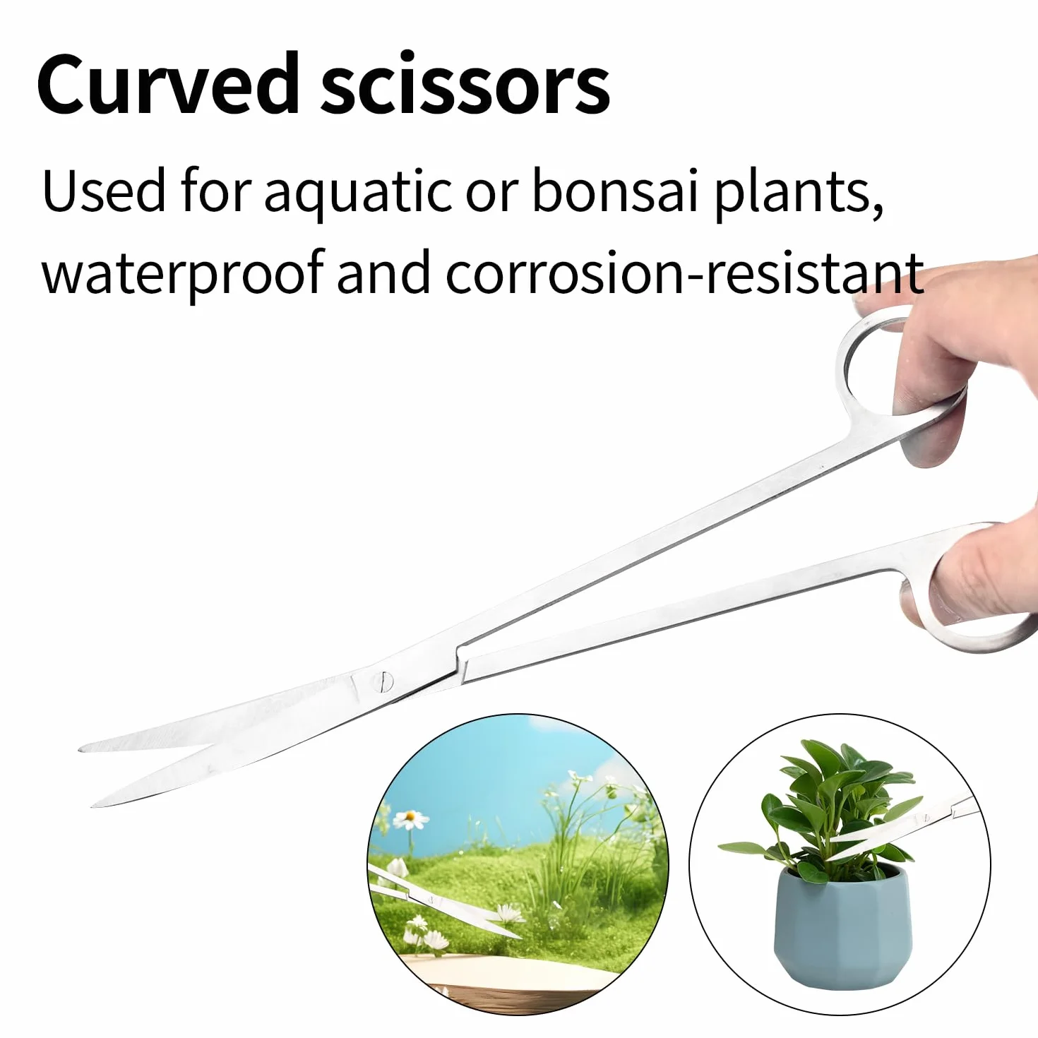 Lot de 5 outils d'aquascaping en acier inoxydable pour aquarium - Ciseaux, pince à épiler, grattoir
