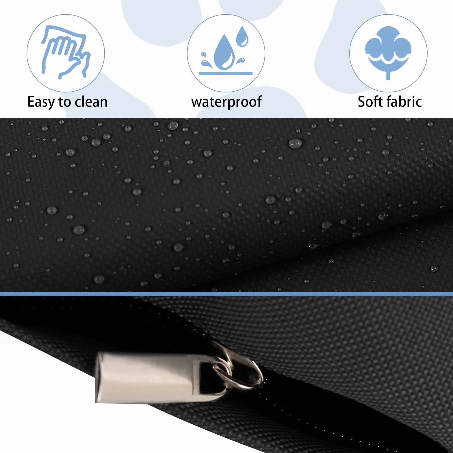 Housse de lit pour chien imperméable lavable amovible avec fermetures éclair