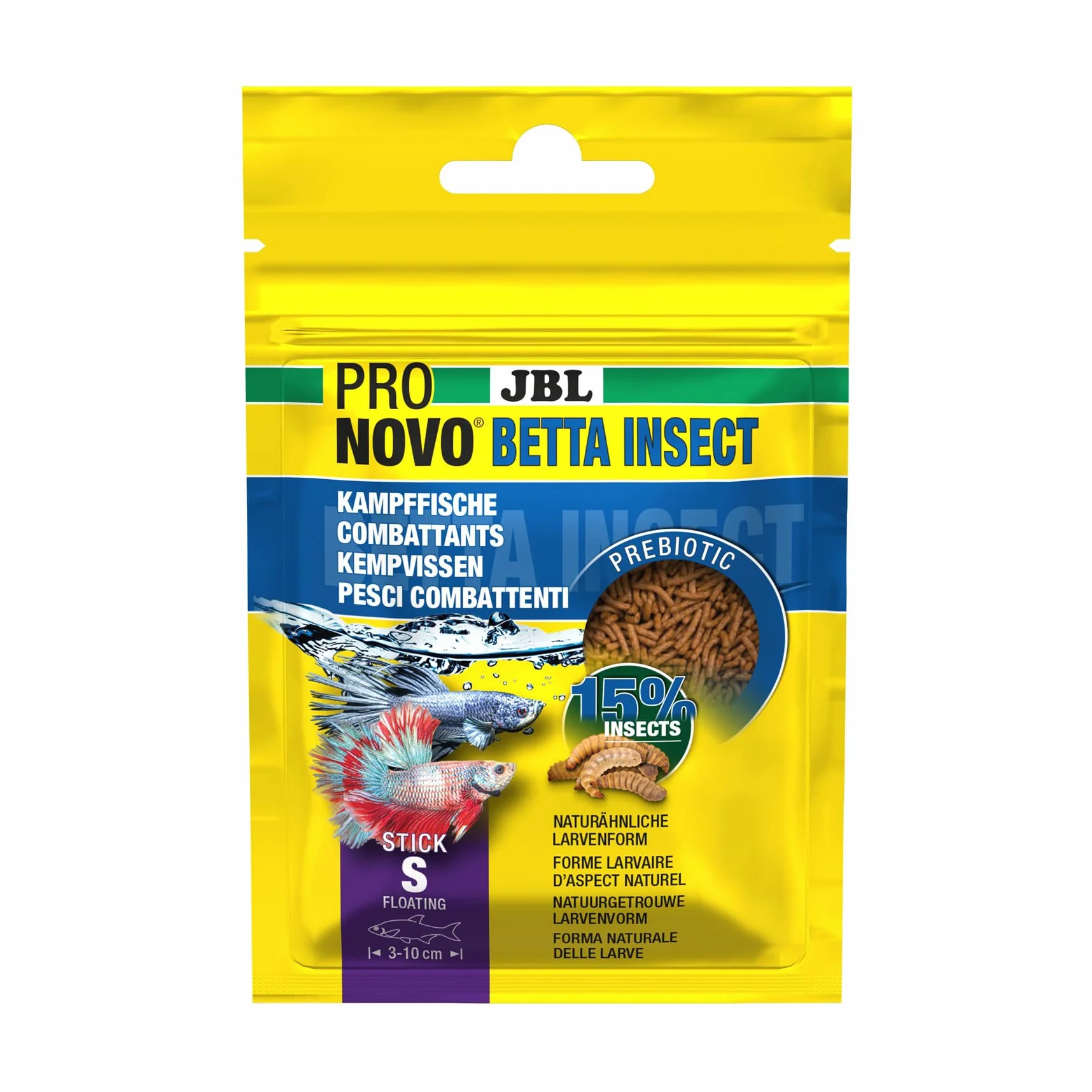 JBL PRONOVO BETTA INSECT STICK Aliment Poissons Combattants 3-10 cm Bâtonnets taille S 20 ml
