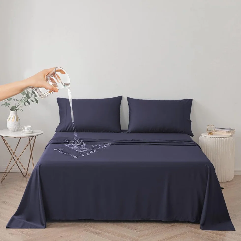 DUJUIKE Couvre-lit imperméable Housse de canapé Queen Size 200x230cm Bleu Marine