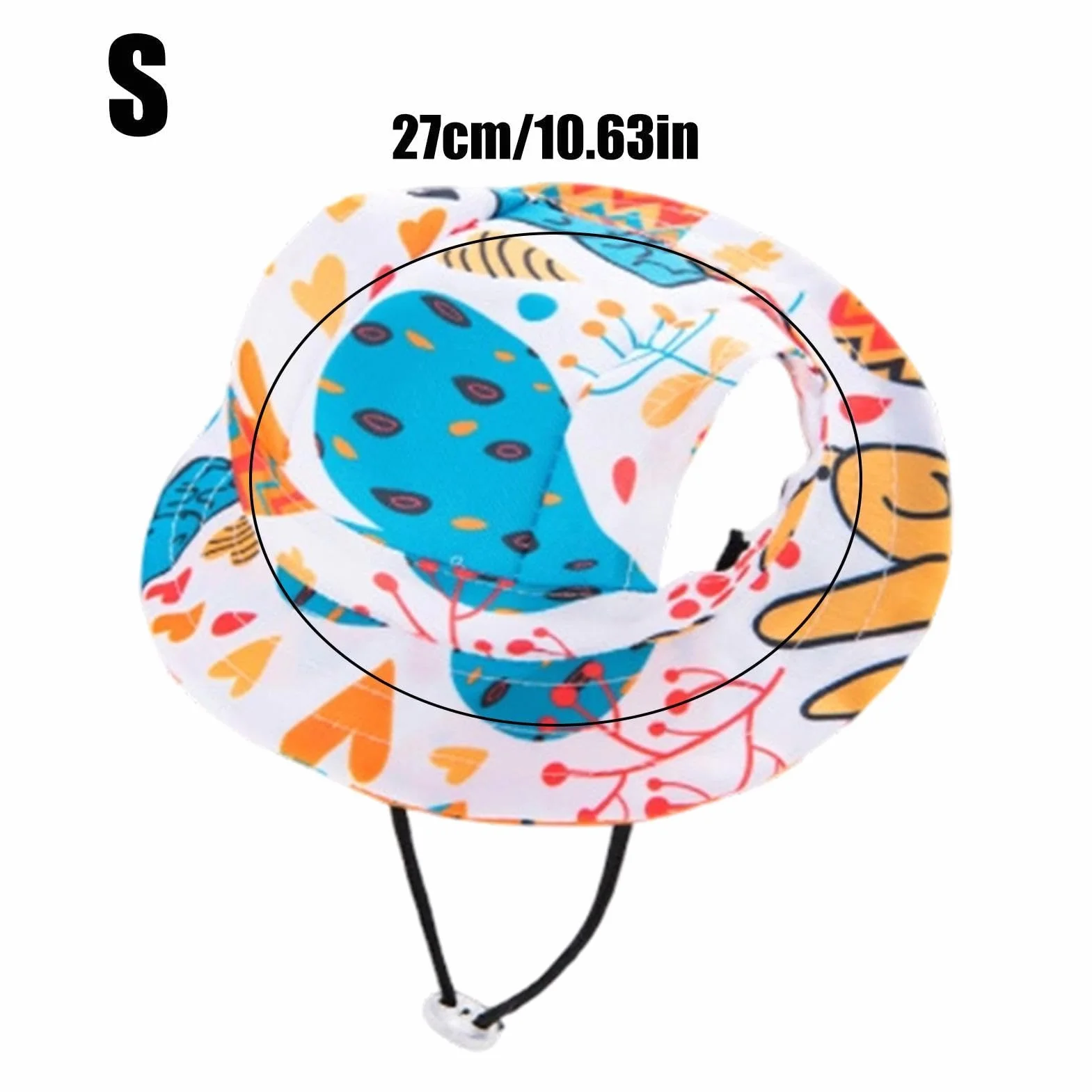 Chapeau d'Été pour Chat avec Jugulaire, Bord Rond, Trous pour Oreilles, Anti-UV