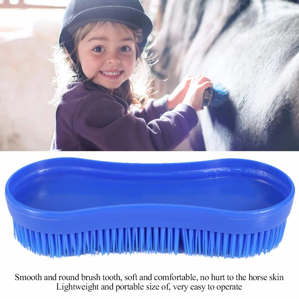 CHICIRIS Brosse de Nettoyage en Silicone pour Chevaux, Outil de Toilettage équestre, Légère et Portable