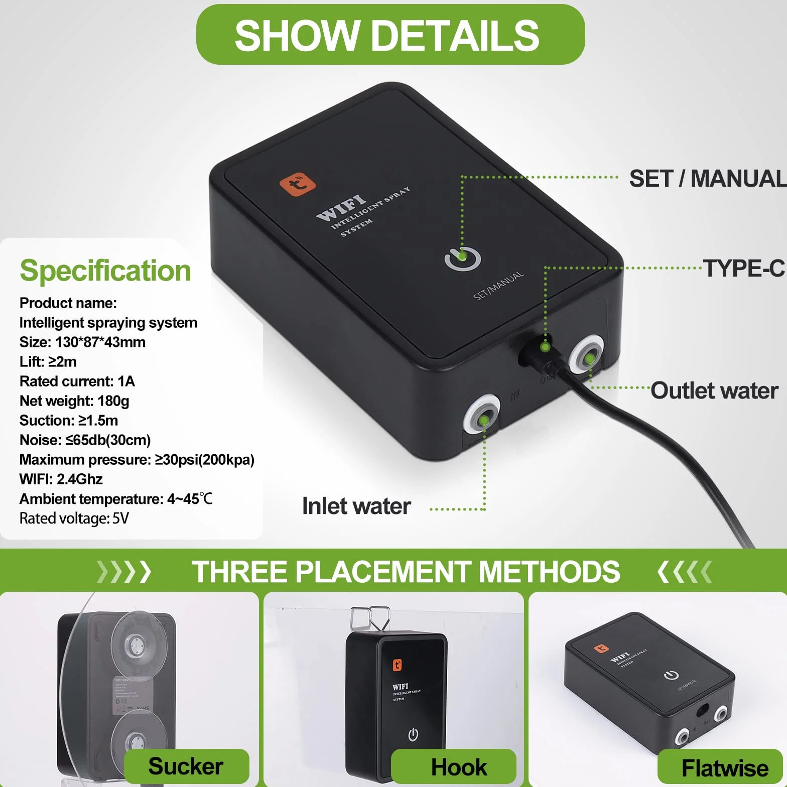 Humidificateur pour Reptiles Diealles Shine Système de Brumisation Intelligent avec Arroseur Réglable Automatique pour Terrarium