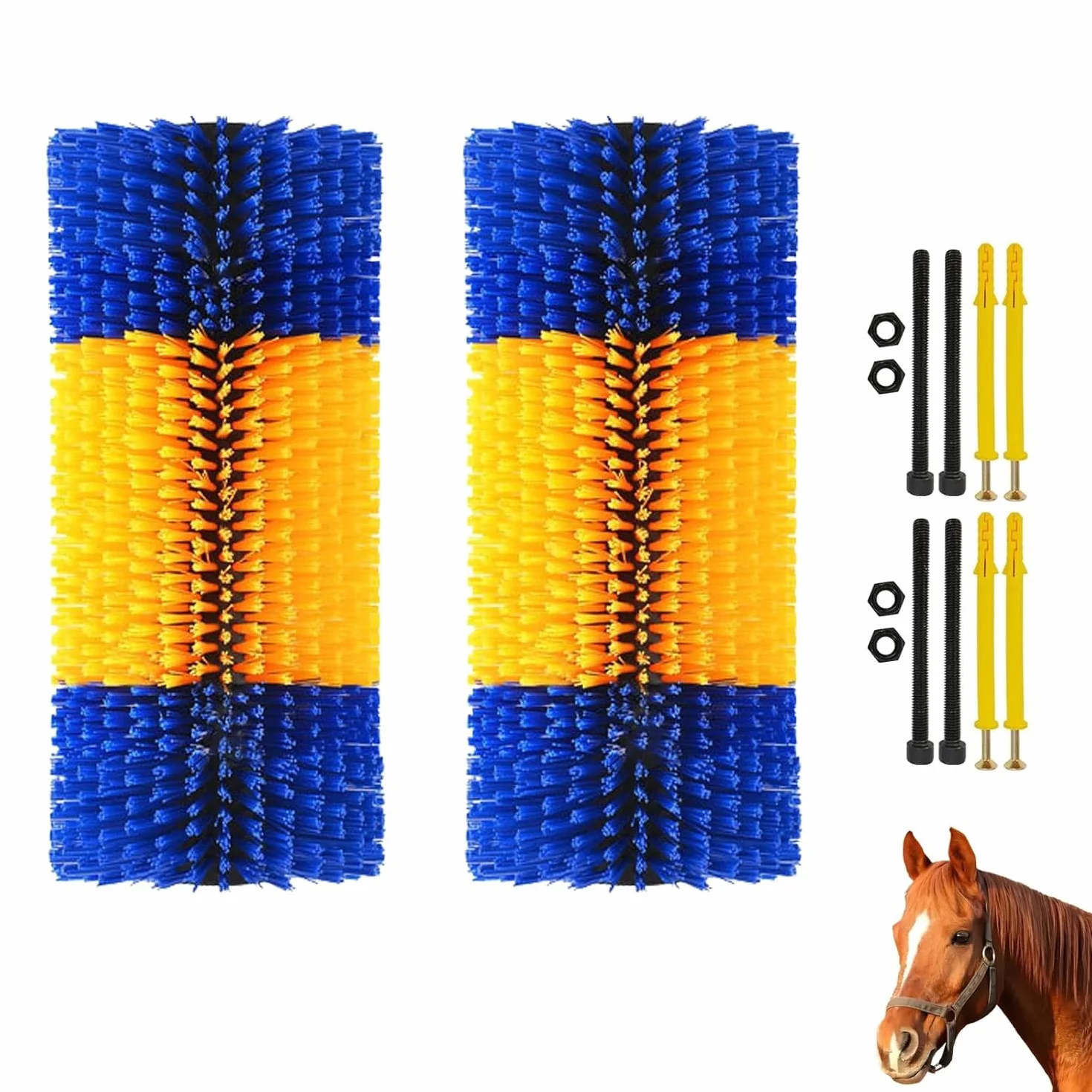 Brosses à Gratter pour Bétail, Brosses de Massage pour Mouton Cheval Vache, Tapis à Gratter en Nylon