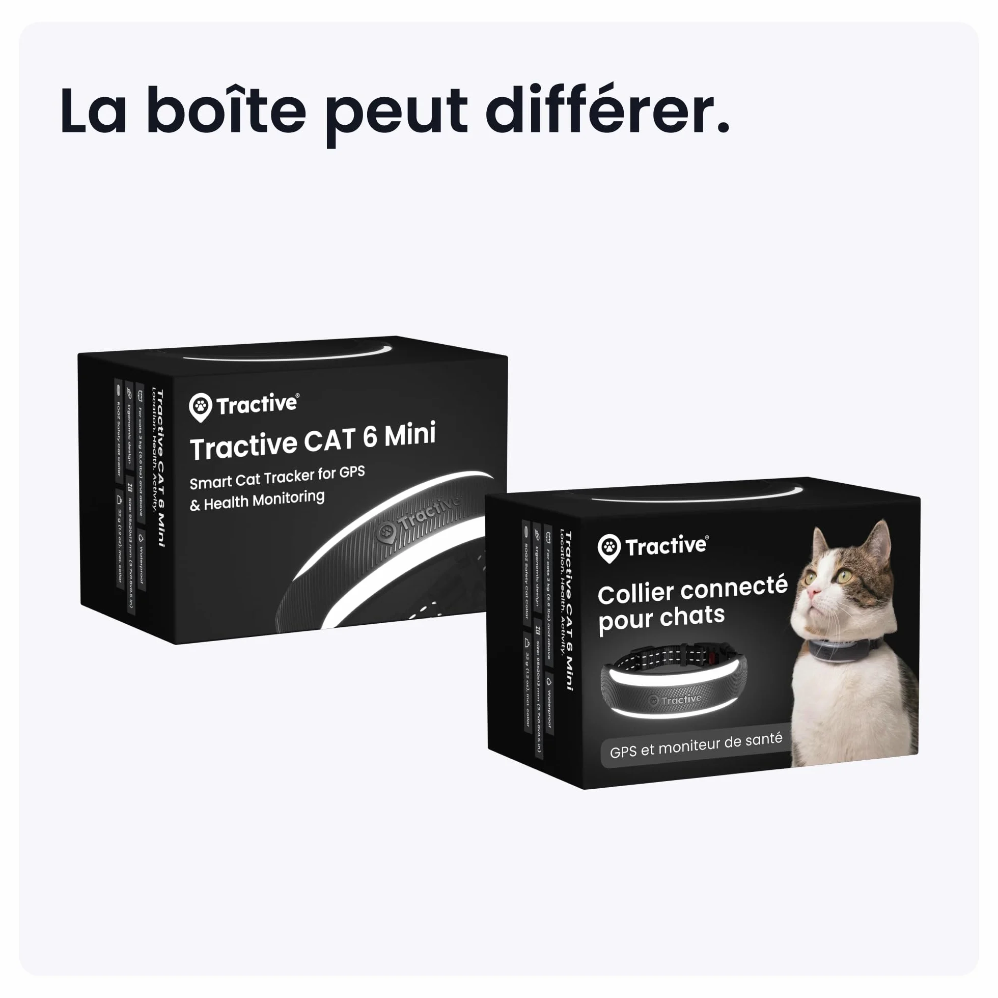 Tractive Collier GPS Chat Connecté Mini Édition 2026 Noir Localisation Directe Alertes Santé