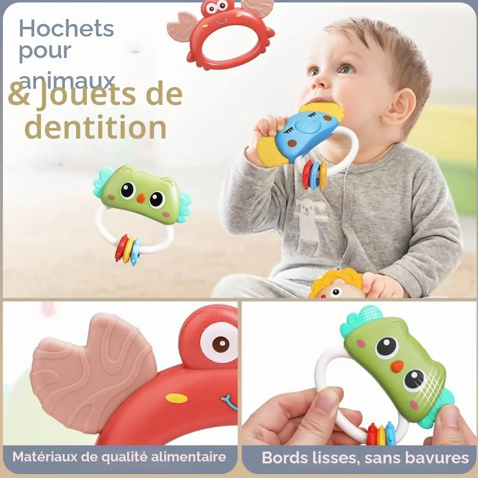 Mini Tudou Bébé Mobile de Berceau Musical avec Projection d'Étoiles et Télécommande, Jouet pour Nouveau-né