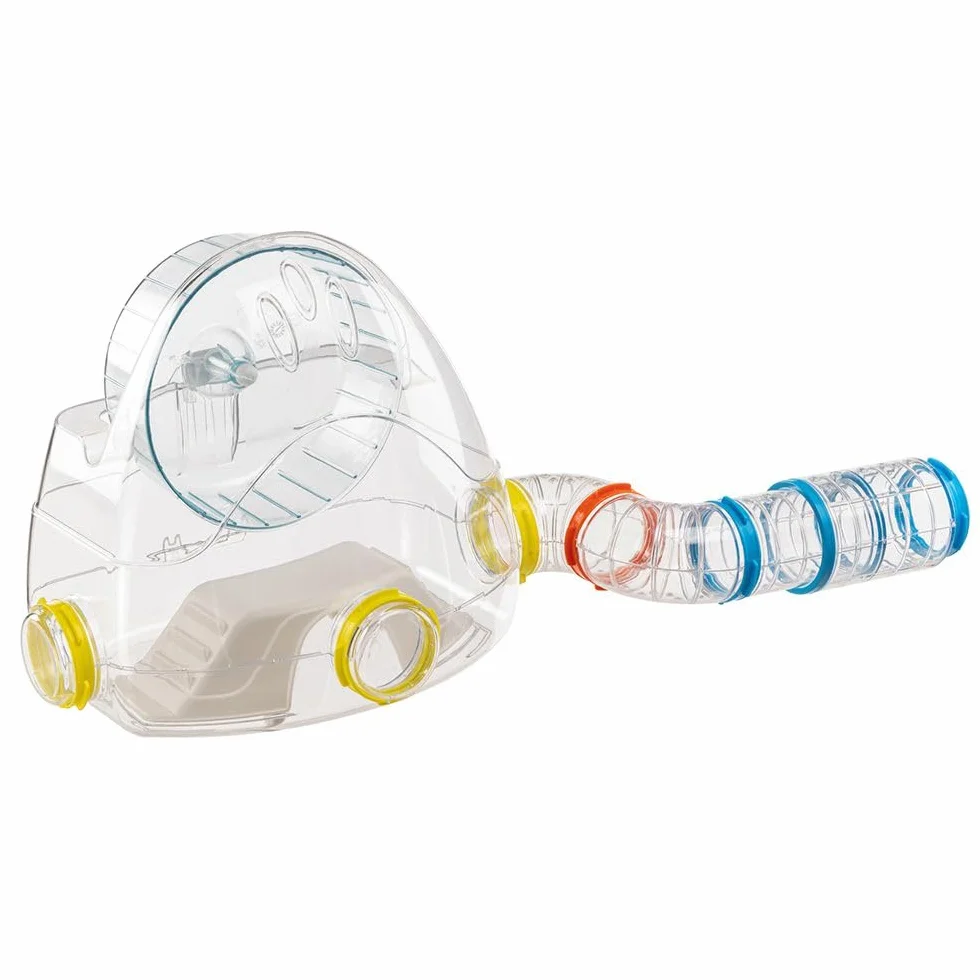 Ferplast Ensemble de Tubes Hamster, Accessoire Cage Hamster, Total 4 pièces, Comprend Salle de Sport avec Roue Hamster, Tunnels Hamsters avec Trous de Ventilation et Raccords, KIT Gym, Jouet Hamsters