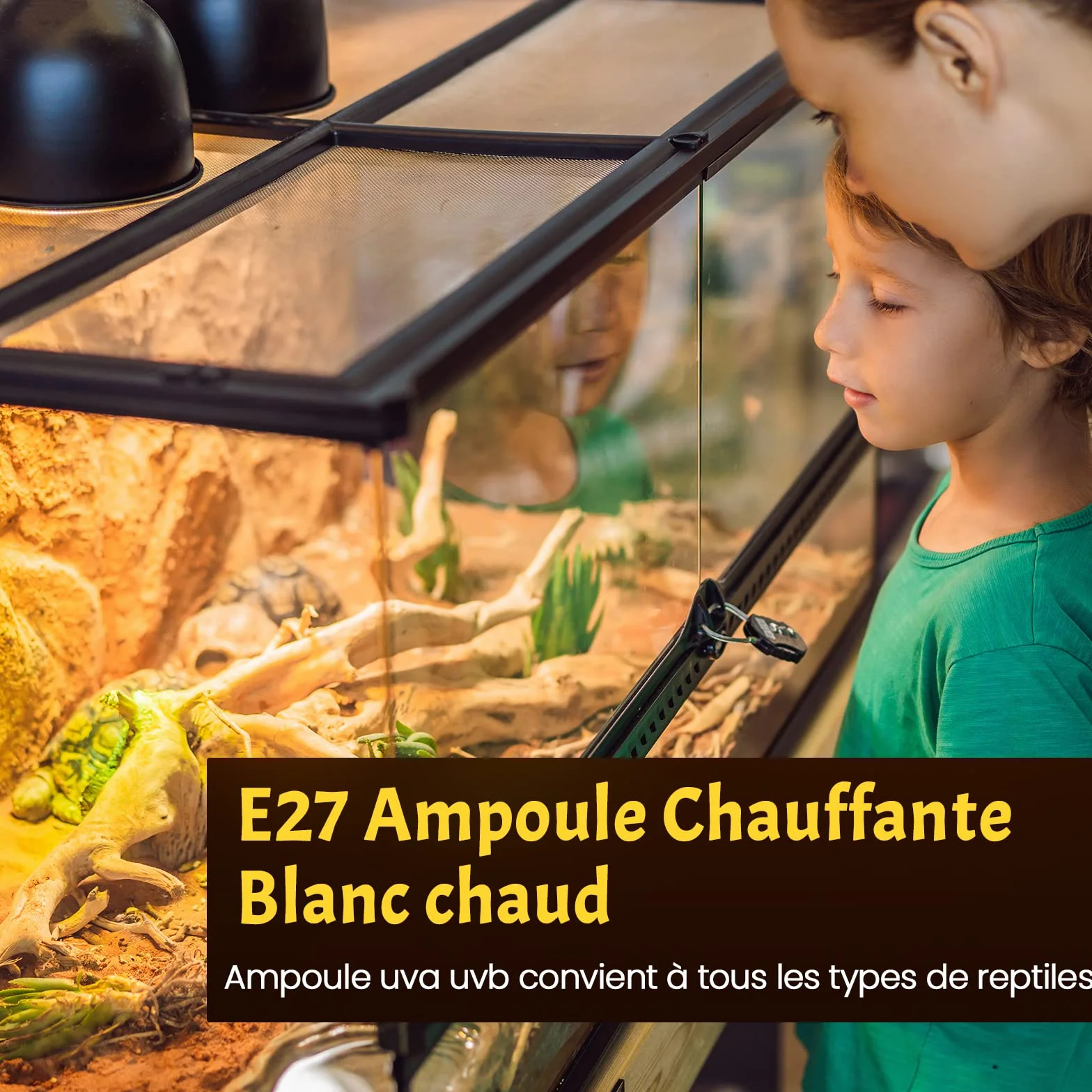 Bonlux E27 Ampoule Chauffante 50W Reptile Lampe UVA UVB 220-240V (4pcs)