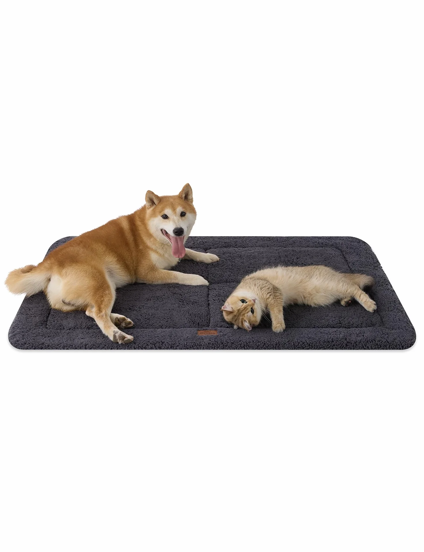 Joydeco Tapis de cage pour chien à profil bas réversible lavable polaire ultra douce taille M 121,9 cm