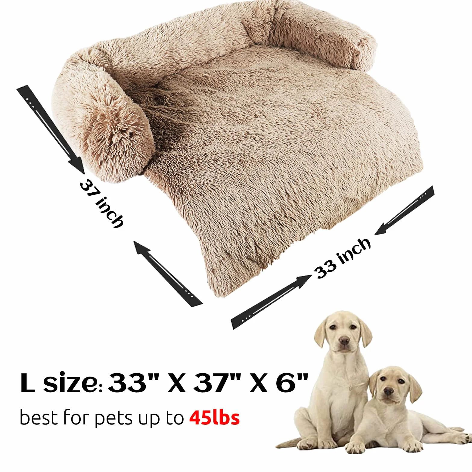 ANWA Housse de canapé pour chien en peluche douce lavable