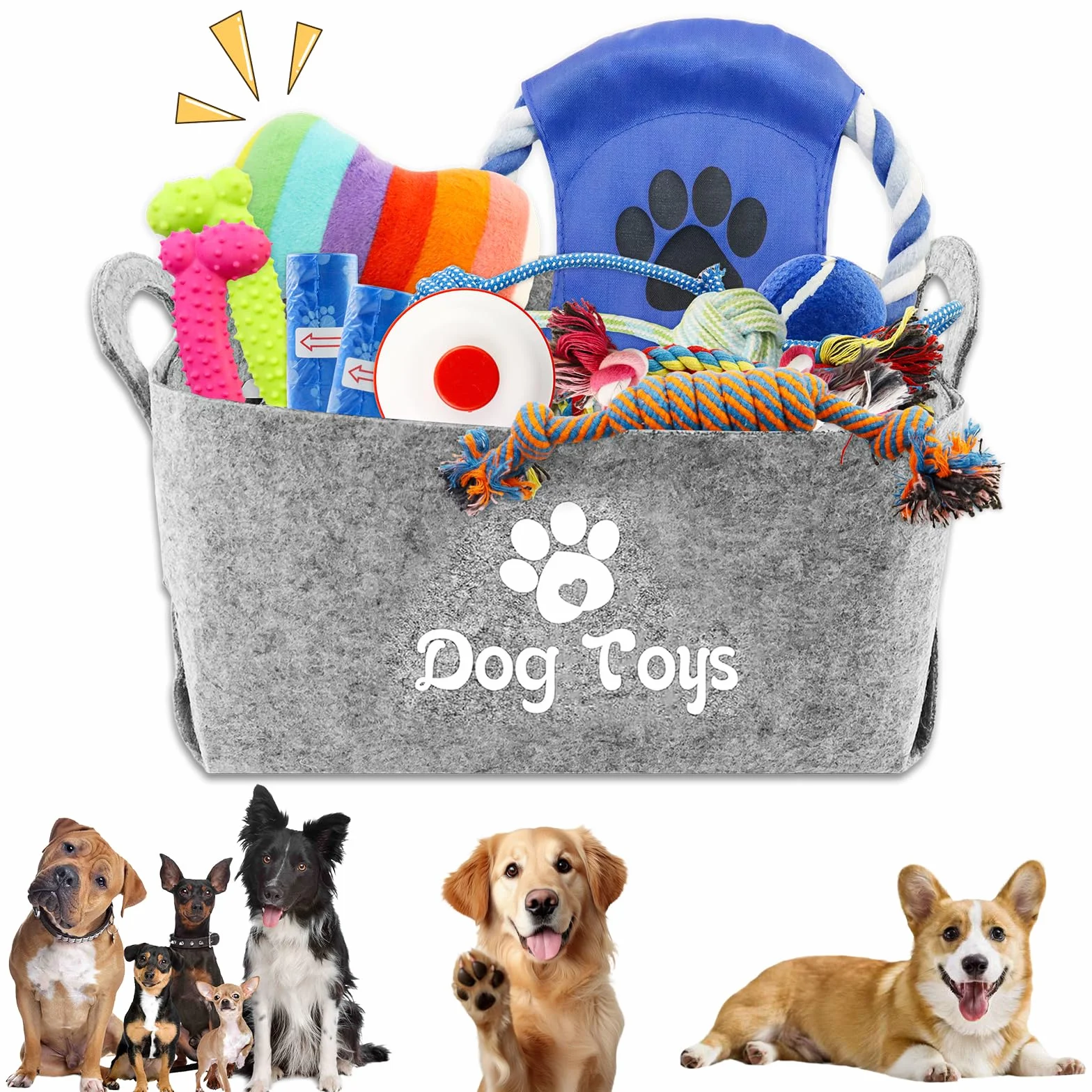 Lot de Jouets pour Chiot 14 Pièces Jouets pour Chiens de Petite Taille Interactif Jouet Corde en Coton avec Boîte de Rangement