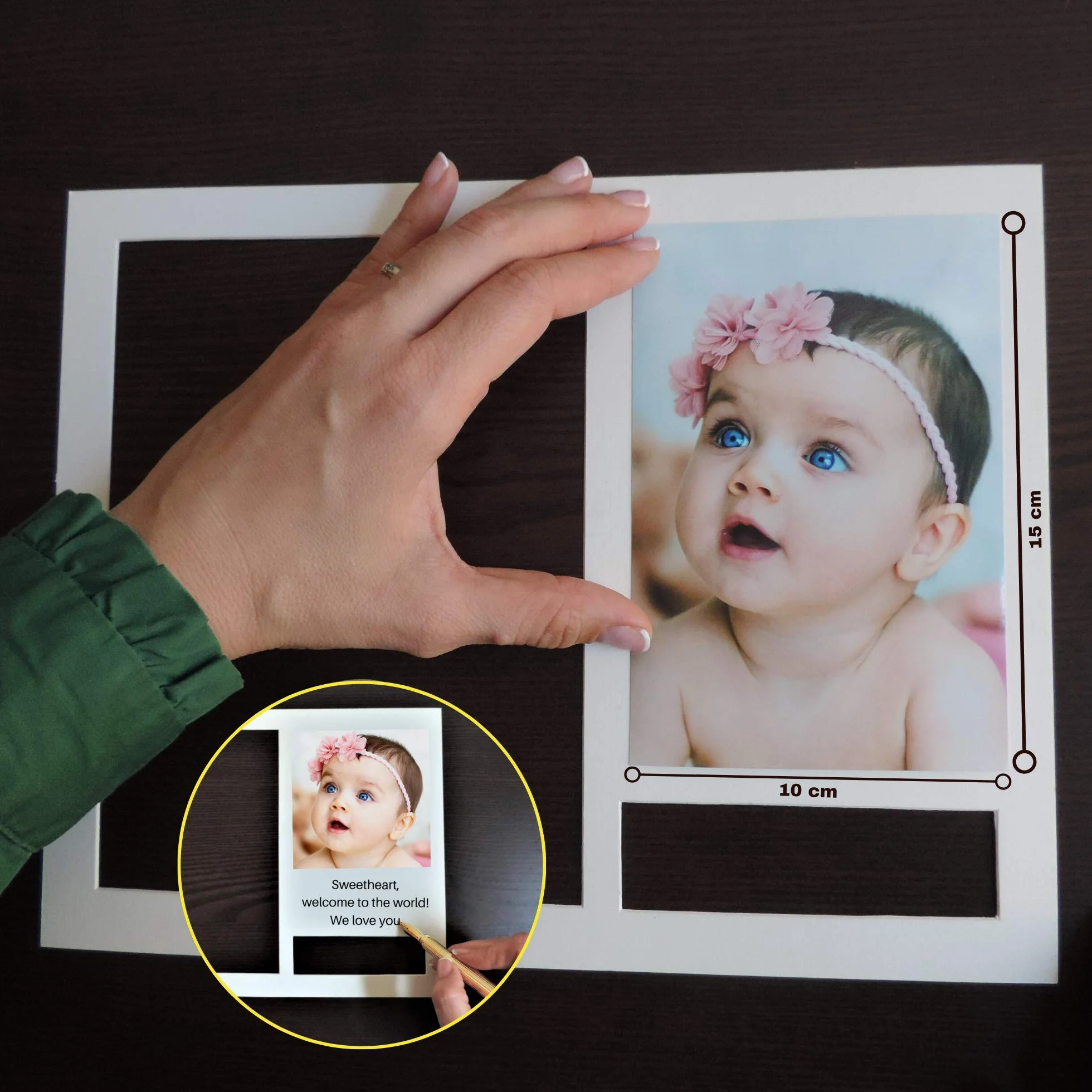 PITI COT Cadre Empreintes Bébé Kit Naissance Personnalisé Lettres Nombres Porte Bracelet
