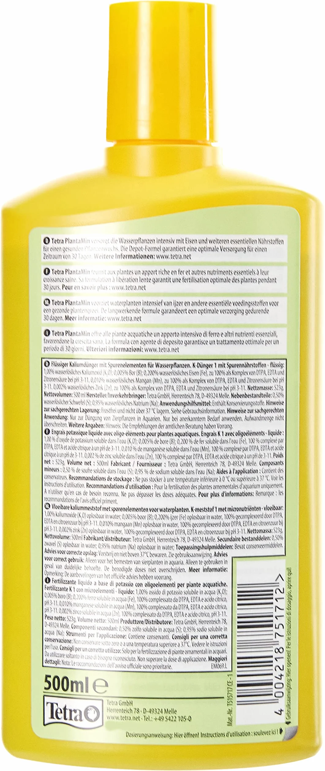 TETRA PlantaMin Fertilisant liquide pour plante d'aquarium 500ml
