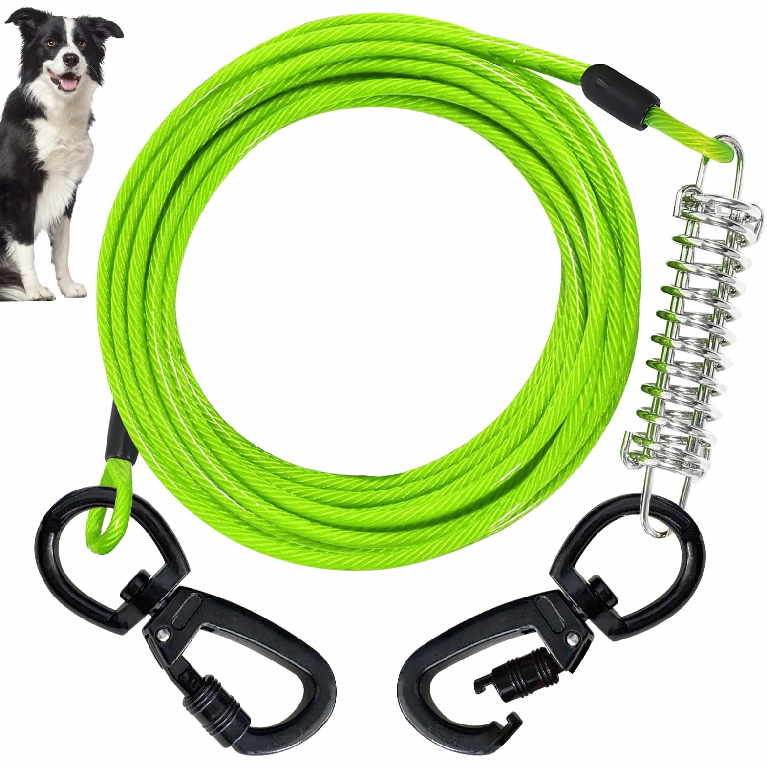 3m Câble d'attache pour Chien 4mm pour Cour et Camping en Plein air