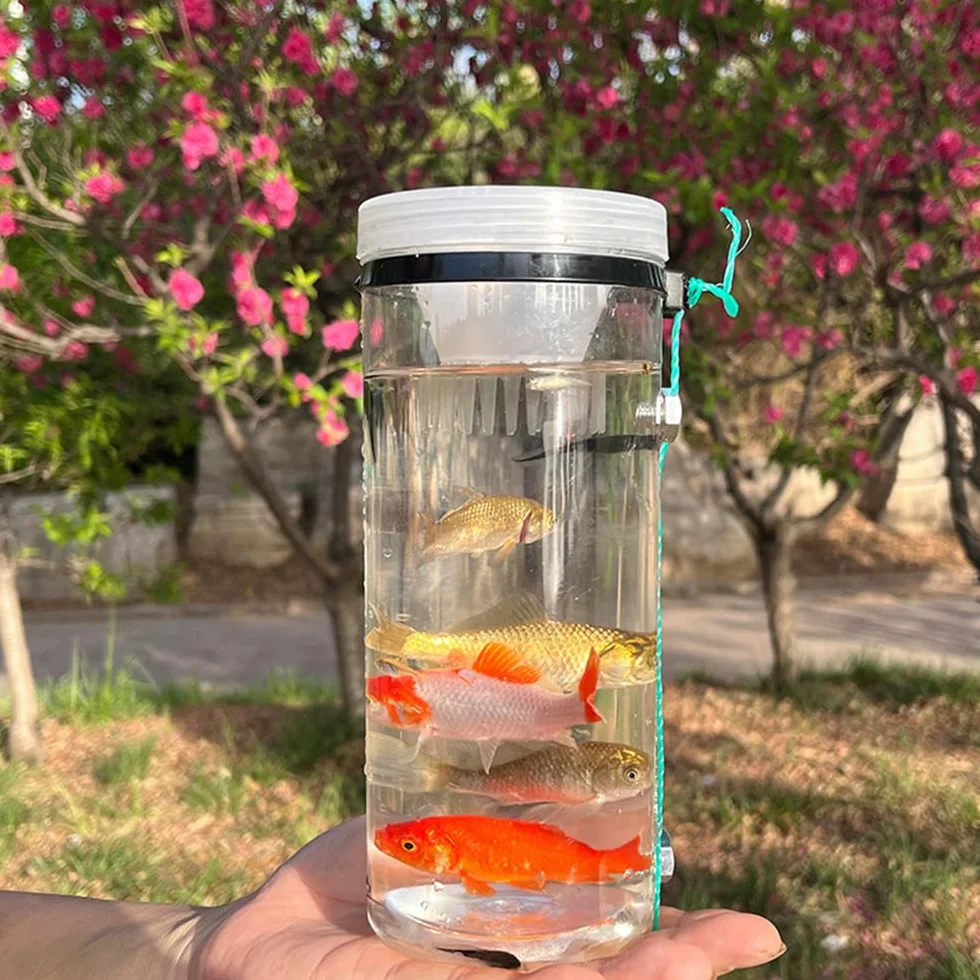 Piège à Vairons pour Aquarium, Piège à Tortues de Pêche avec Corde et Prise de Terre pour Crabe, Crevette, Eau Salée et Douce
