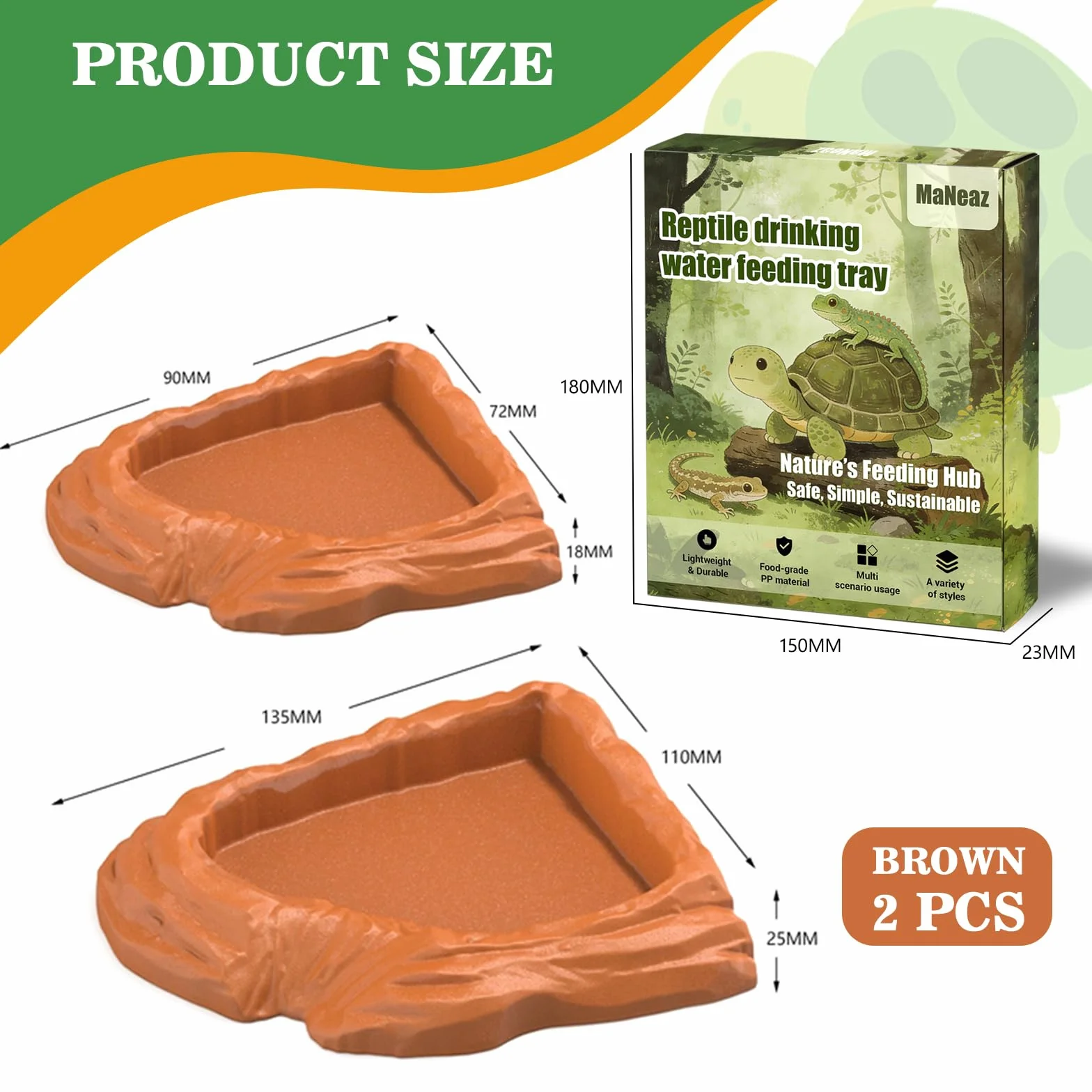 Abreuvoir Tortue Terrestre Accessoire Reptiles Bol Alimentation Pour Petits Reptiles Serpents Tortue Lézards