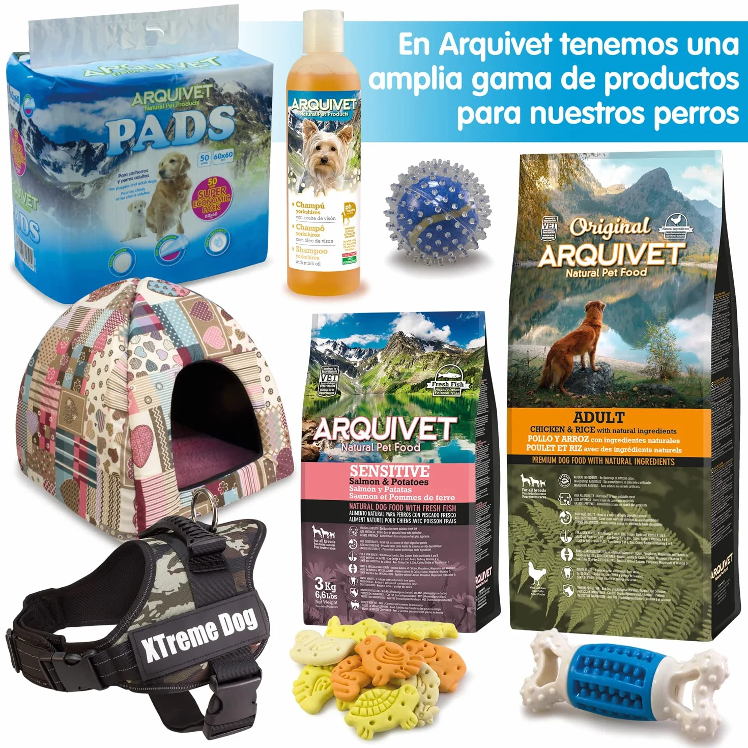 Arquivet Nœud en Coton pour Chiens 22 cm - Jouet de Dentition et Corde Tressée