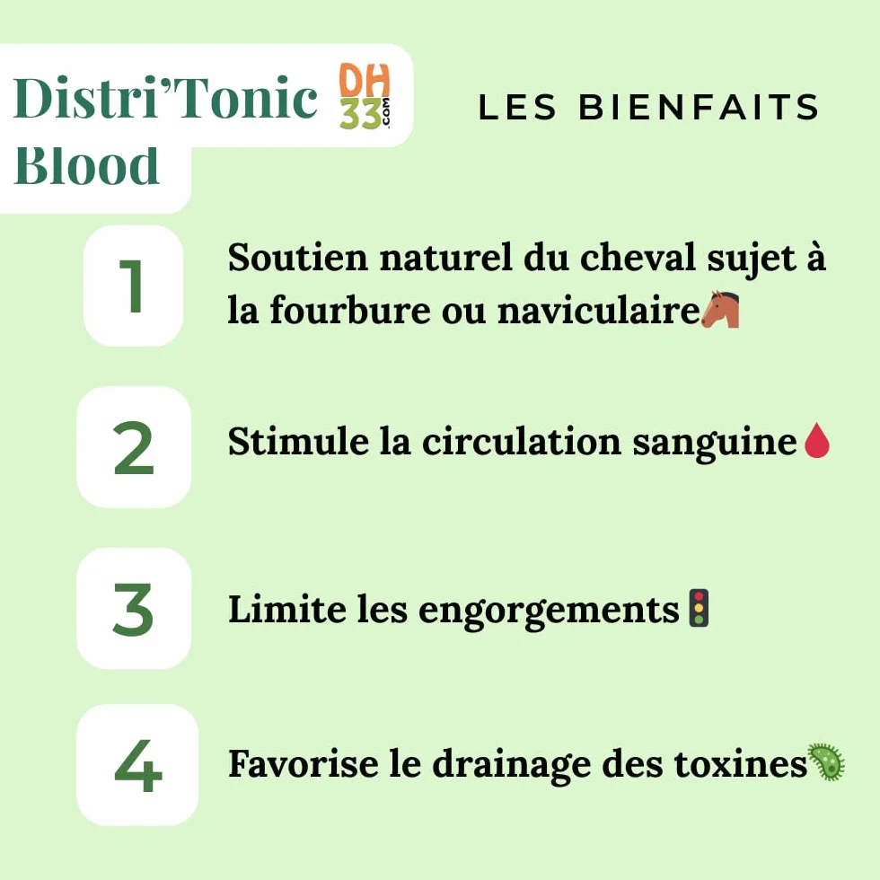 Distri'Tonic Blood Contre la Fourbure du Cheval 1 L