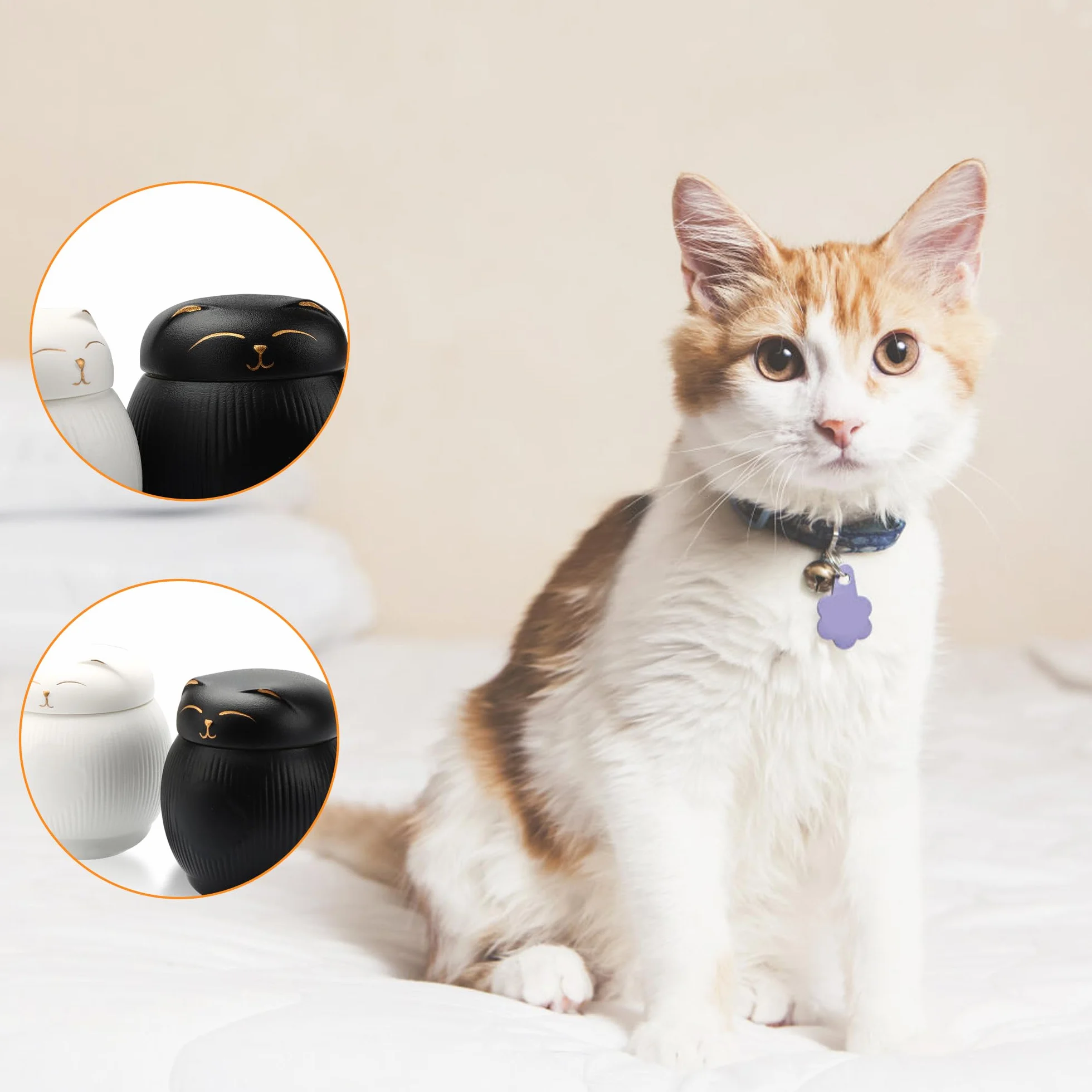 Urne en céramique pour chat - Urne funéraire pour animaux de compagnie - 170 ml