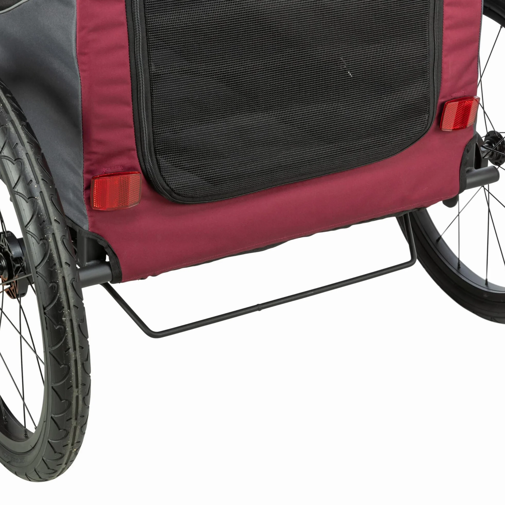 Trixie Remorque vélo pour Chien Transport sûr Pliable Gris Rouge Taille M 63 x 68 x 75/137 cm