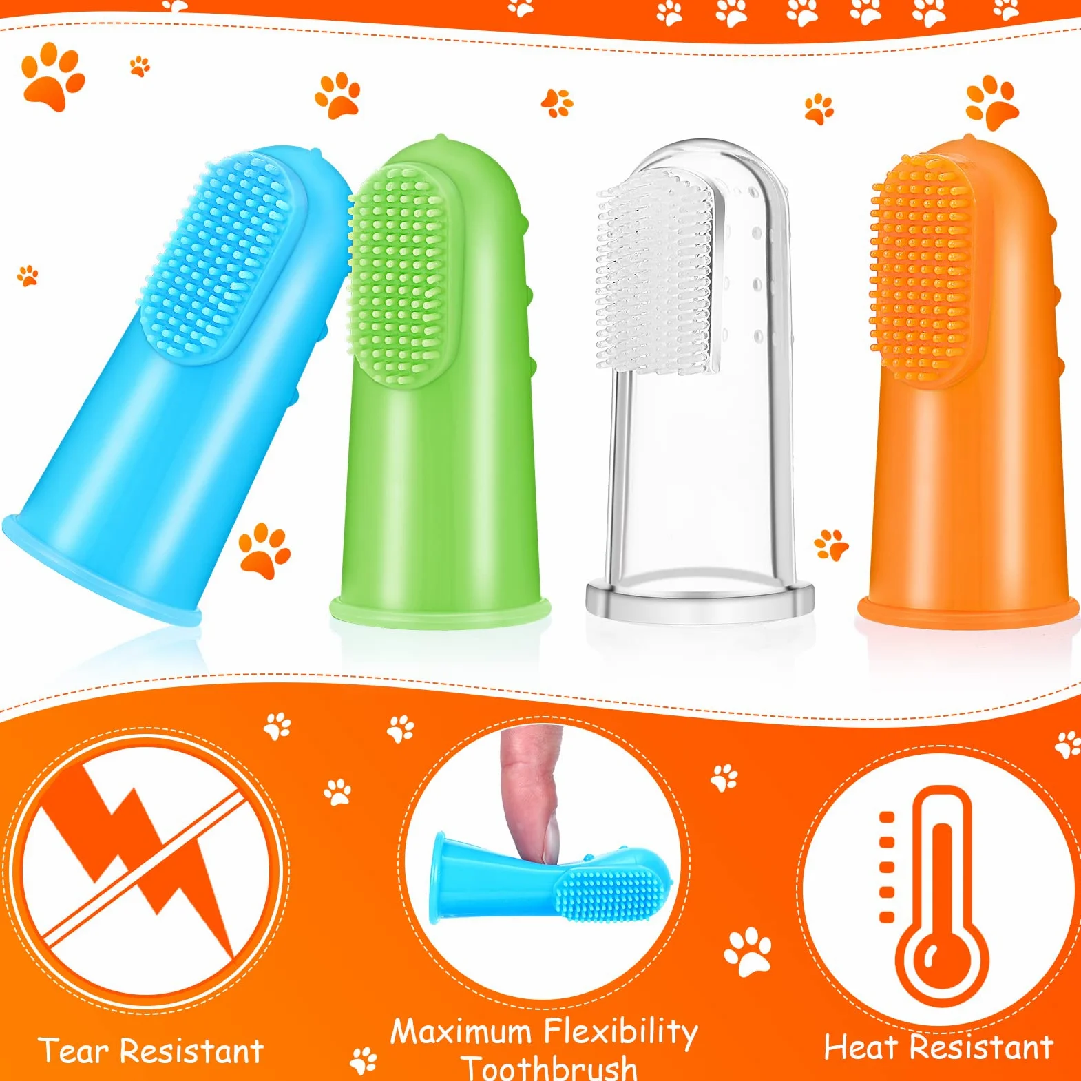 Lot de 80 brosses à dents souples pour chien - Nettoyage facile des dents - Pour les petits chats et chiots
