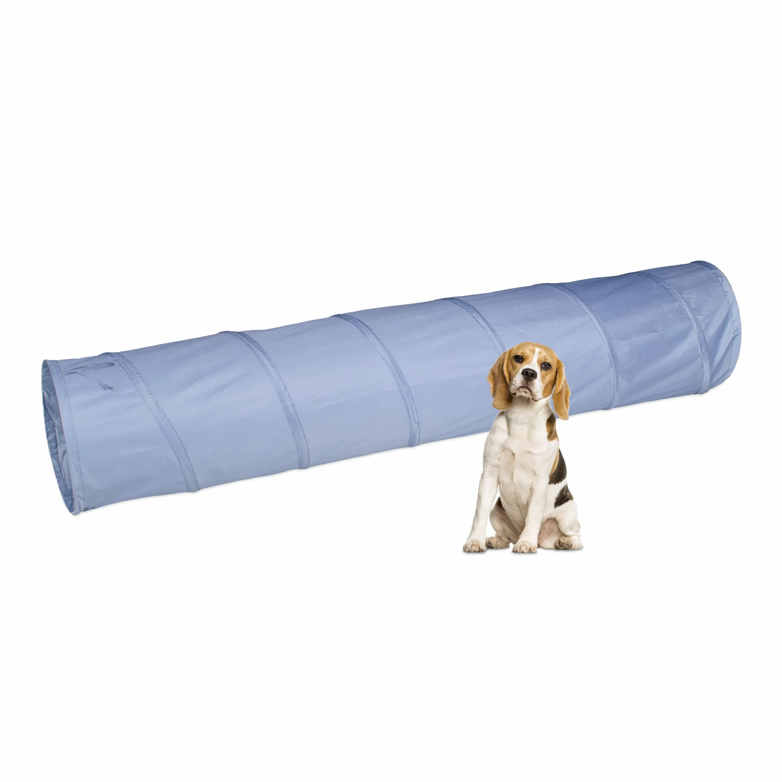 Relaxdays Tunnel d'agilité pour Chien 2 mètres 40 cm Pliable Gris