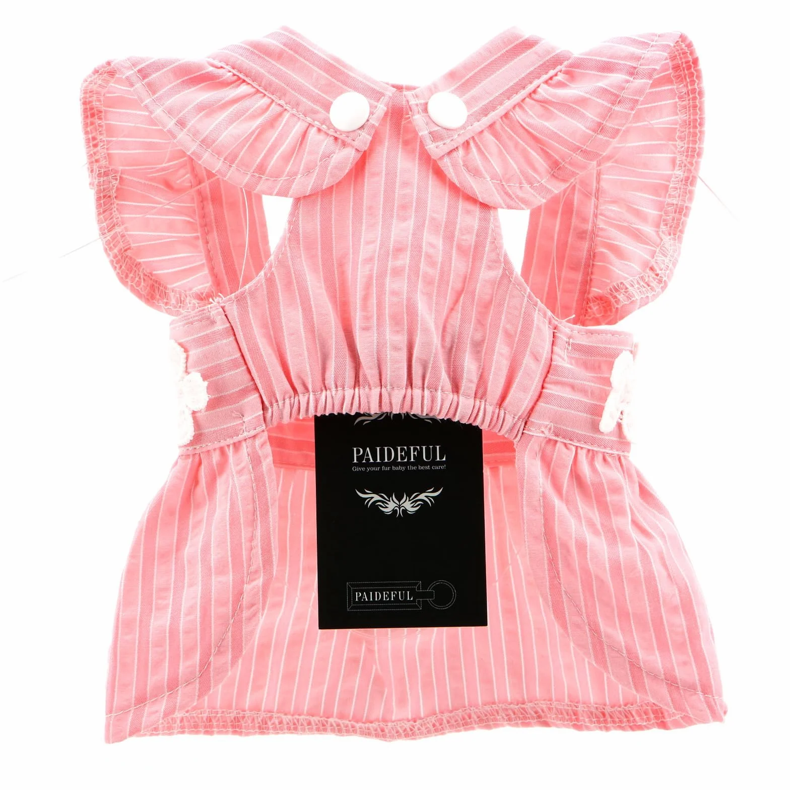 PAIDEFUL Robe d'été élégante pour petit chien Jupe rayée avec broderie florale Costume pour chat et chihuahua