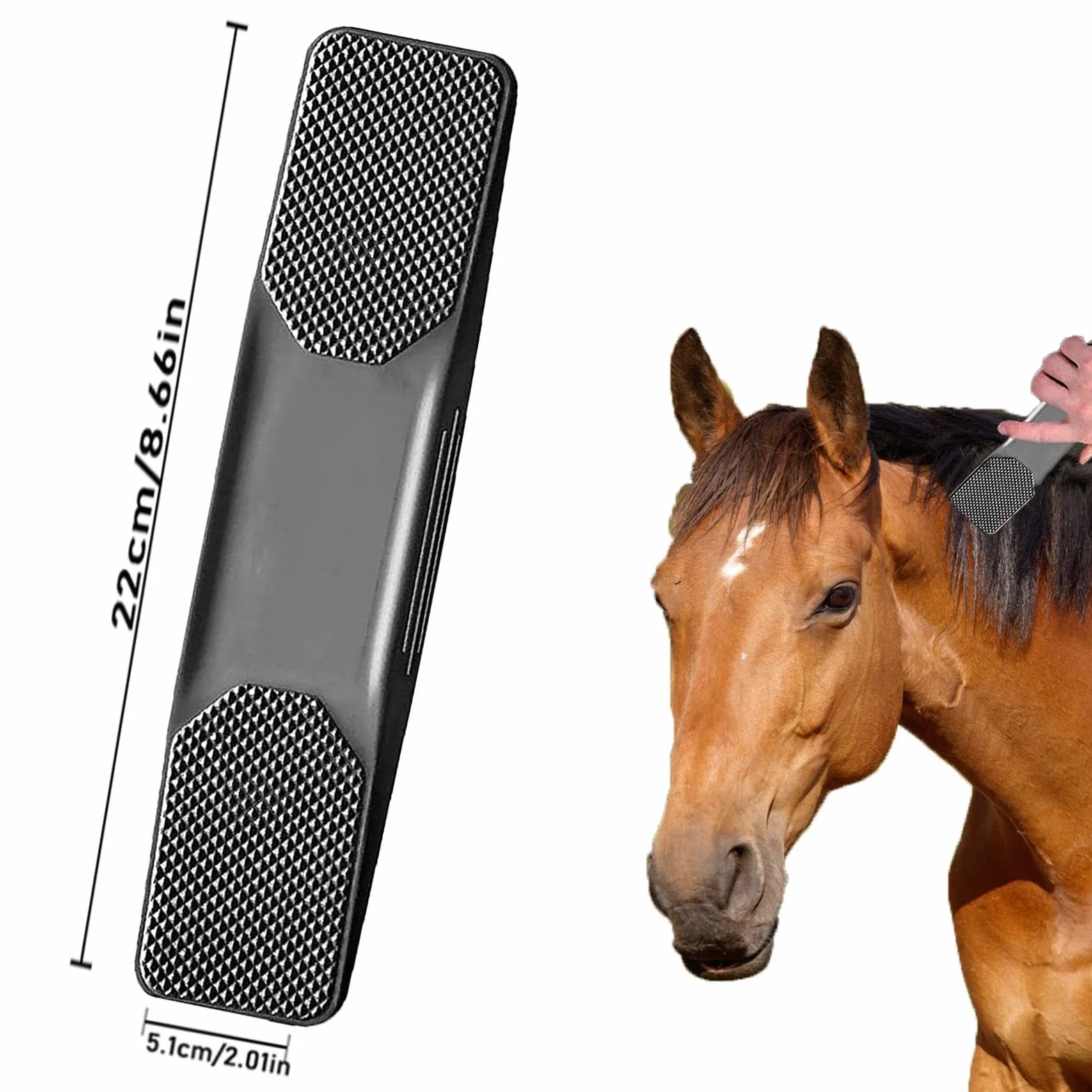 Brosse de Cheval Massage 6 en 1 Brosse pour la Mue Cheval Noir