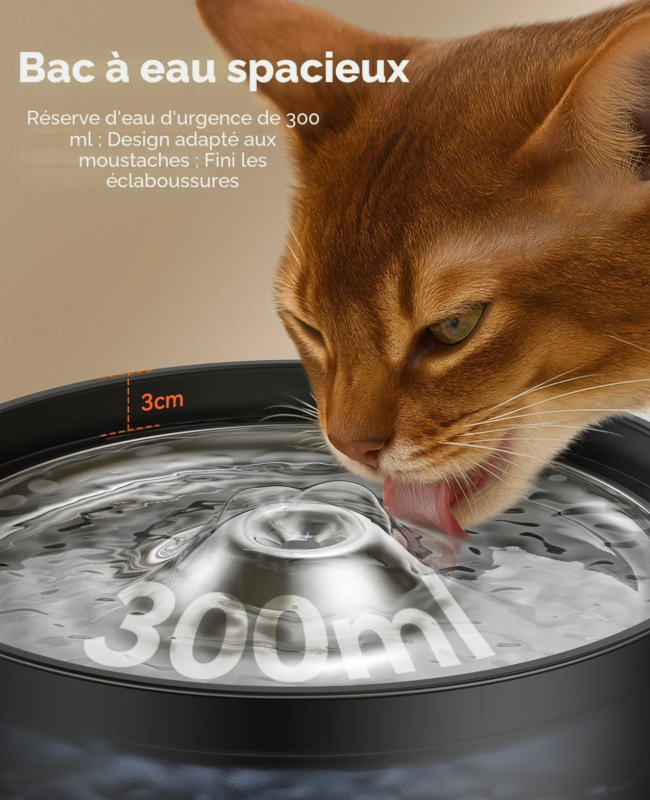 Fontaine à Eau pour Chats Silencieuse 3L FEELNEEDY Automatique avec Filtre Charbon - Gamelle Acier Inoxydable Noir