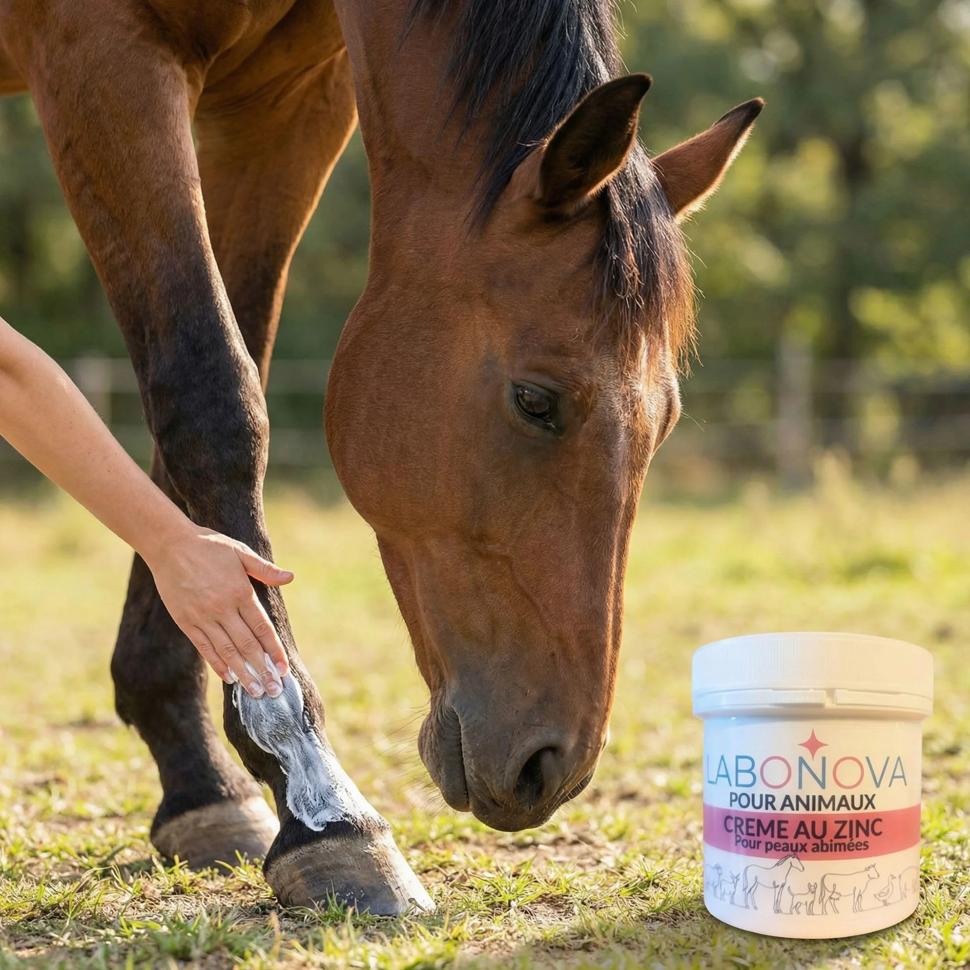 Crème au Zinc pour Animaux 200 mL - Peaux abimées - Protection de la peau - Chevaux, ânes, chiens, chèvres, moutons