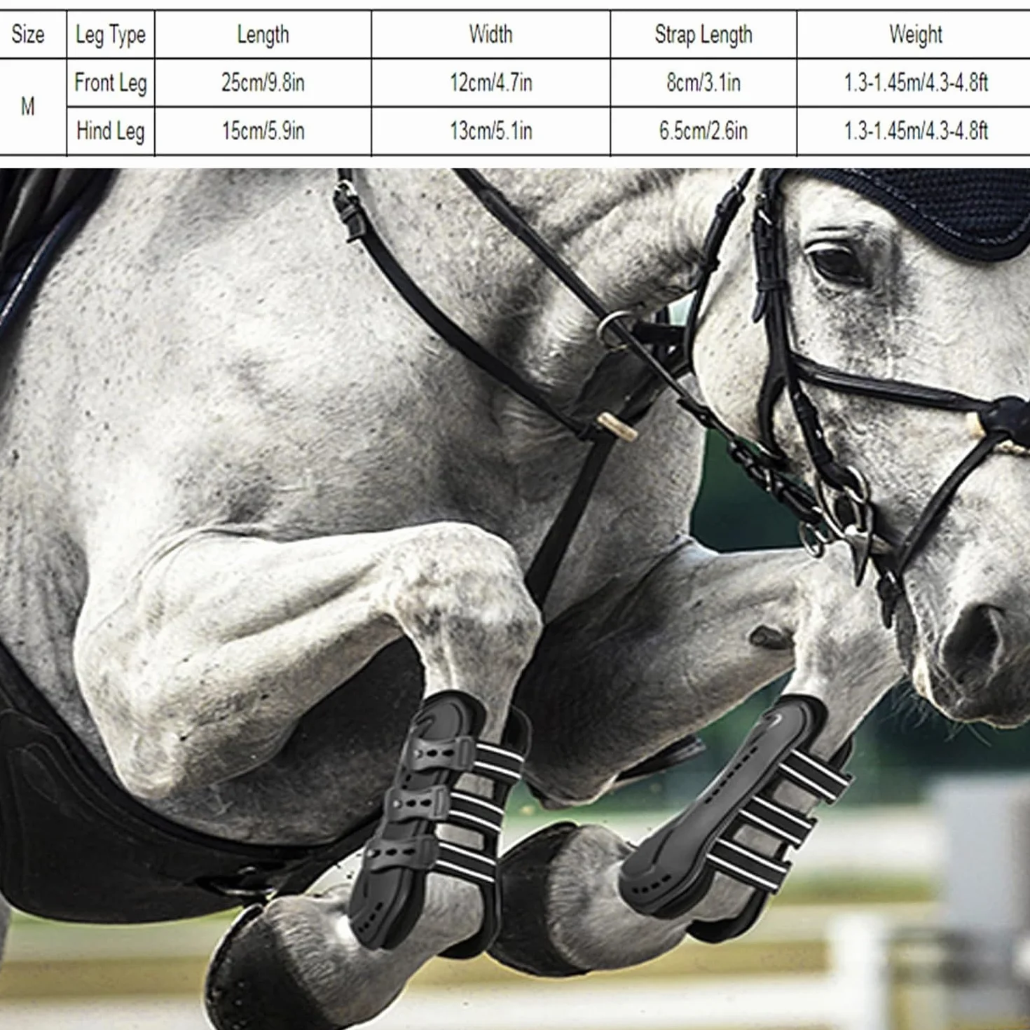 Guêtres de Tendon de Cheval Lot de 4, Néoprène PU, Sport Équestre, Bottes de Saut Avant