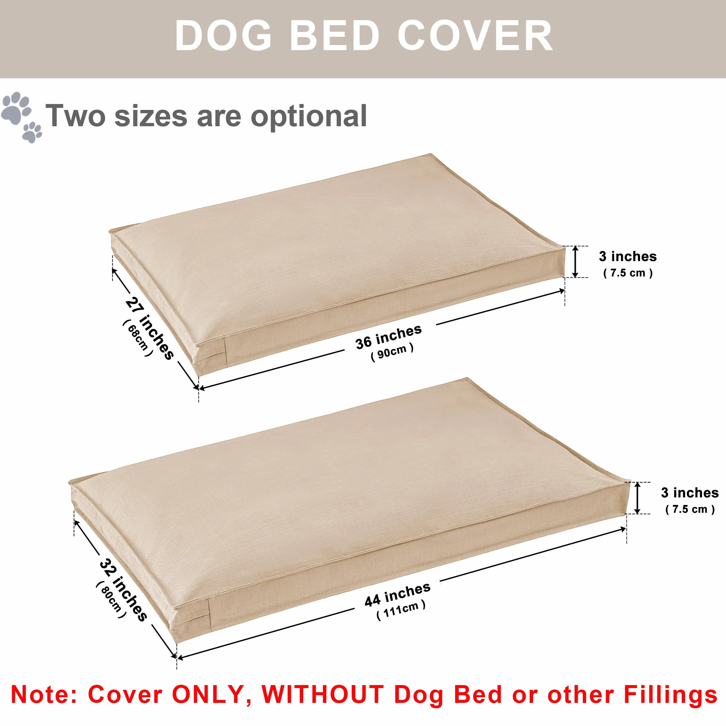 Housse de matelas imperméable pour chien et chat 111 x 80 x 7,5 cm Kaki