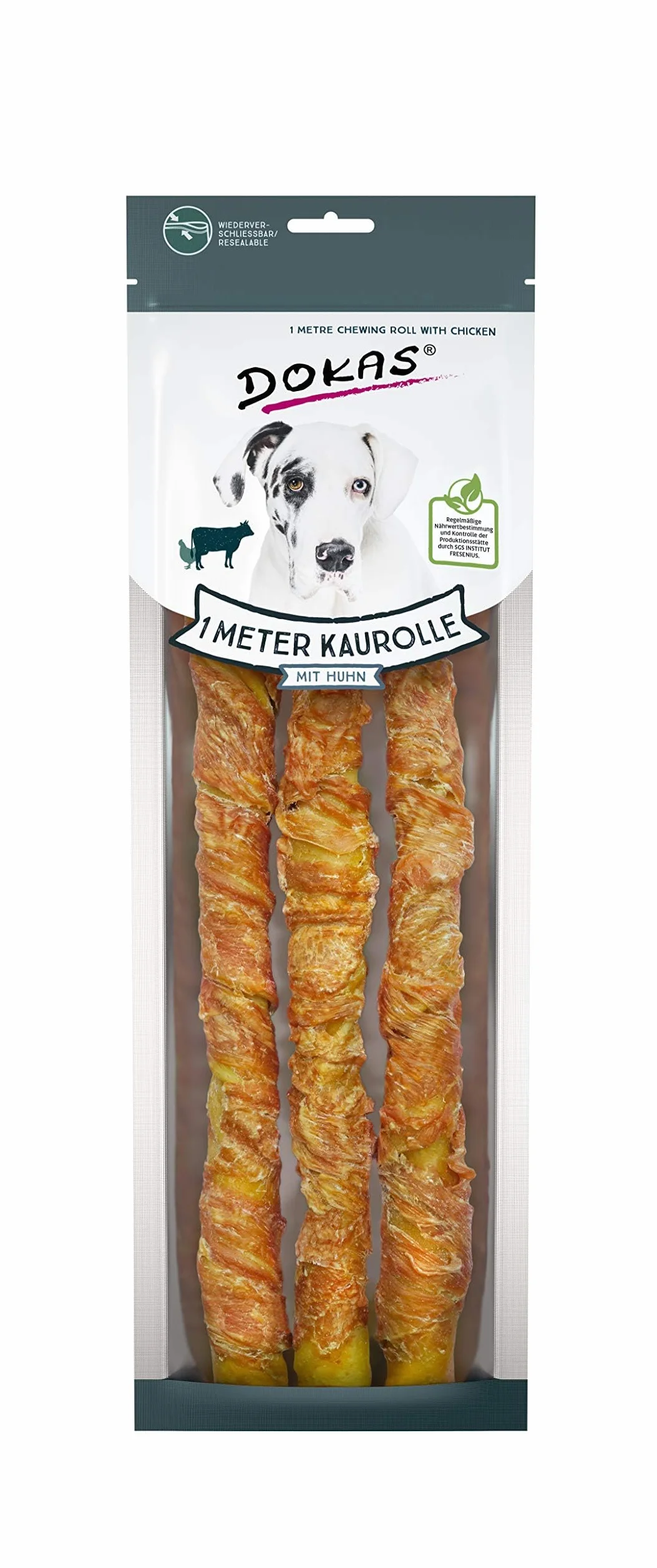 Dokas Dog Bâton à Mâcher avec Poulet 3 x 315 g Complément Alimentaire pour Chiens
