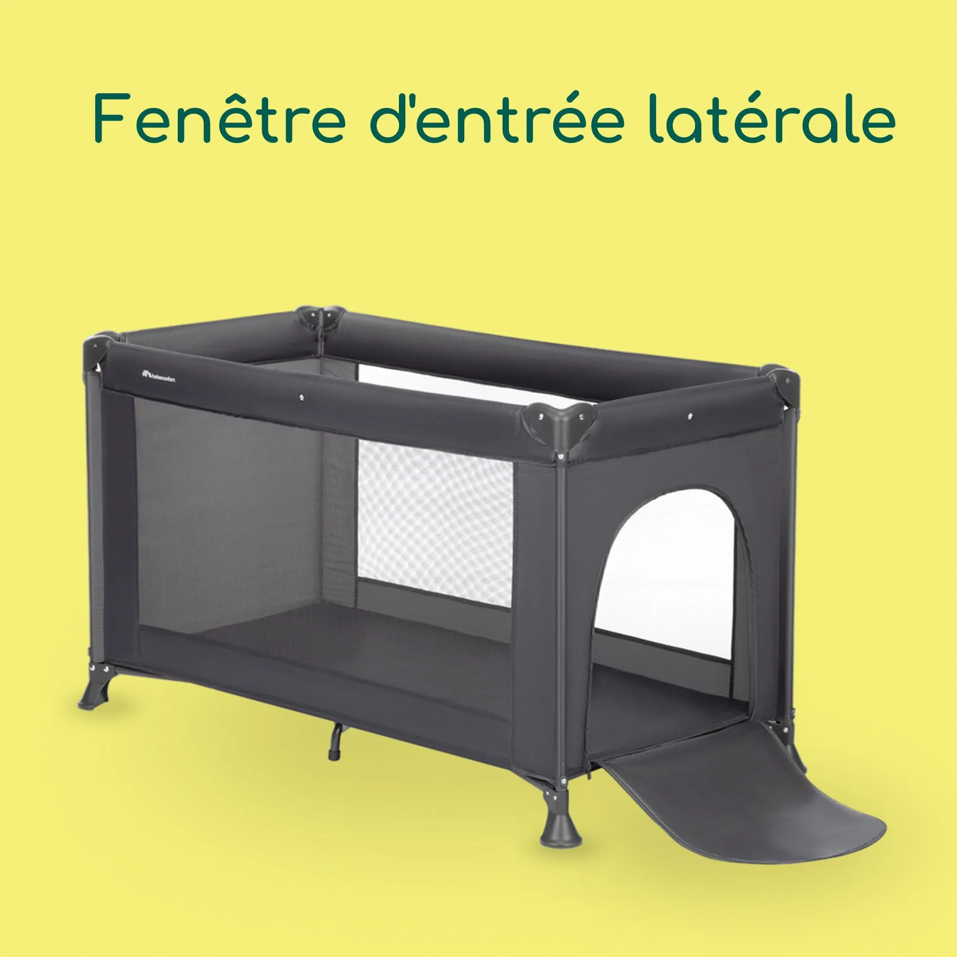 Bebeconfort Sweet Dreams Lit Parapluie Bébé 0-3 Ans 0-15 kg Léger Grand Matelas Ouverture Latérale Design Pliable Sac de Transport Inclus Mineral Graphite