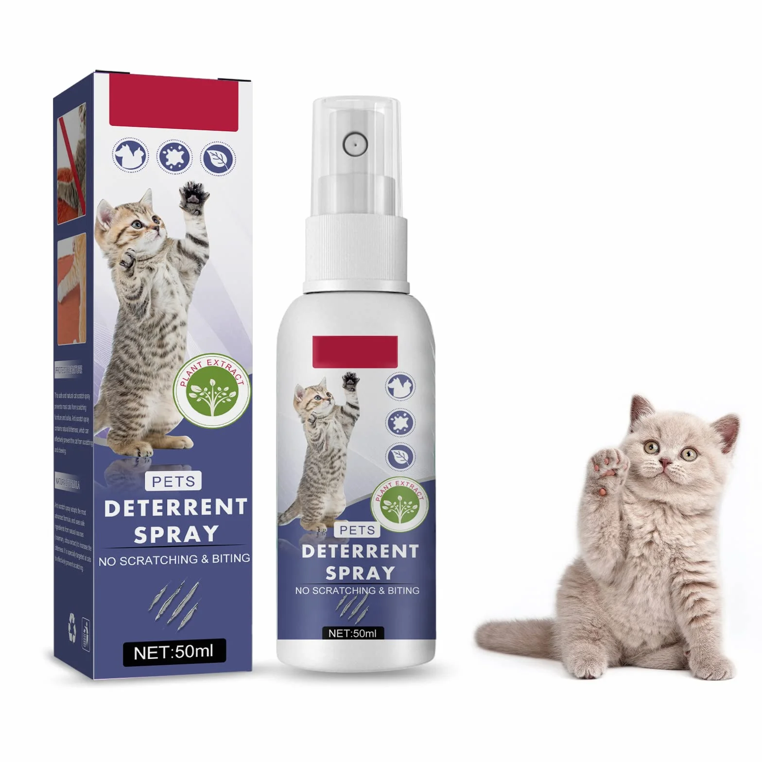 Spray Anti Griffure Chat,Spray Anti Griffure,Spray Anti Griffure Chat Canapé,Spray éducateur pour Chat,Protecteur de Meubles Contre Les Rayures de Chat,Protège Vos Rideaux,Canapés,Tapis,Meubles,50ml