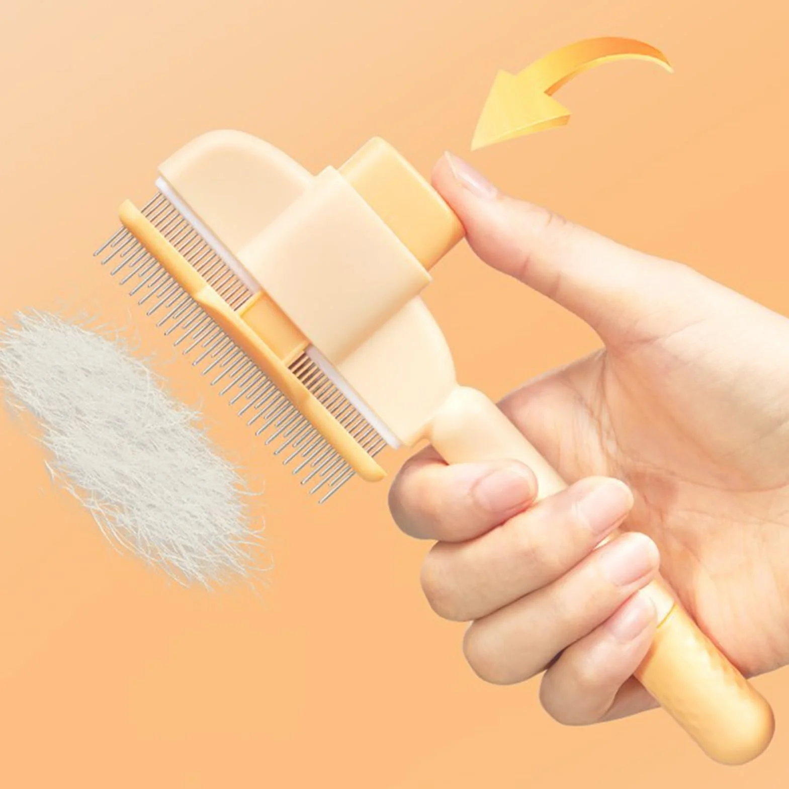 Brosse pour chat et chien - Peigne autonettoyant d'épilation avec bouton de déverrouillage - Brosse de toilettage poils longs et courts