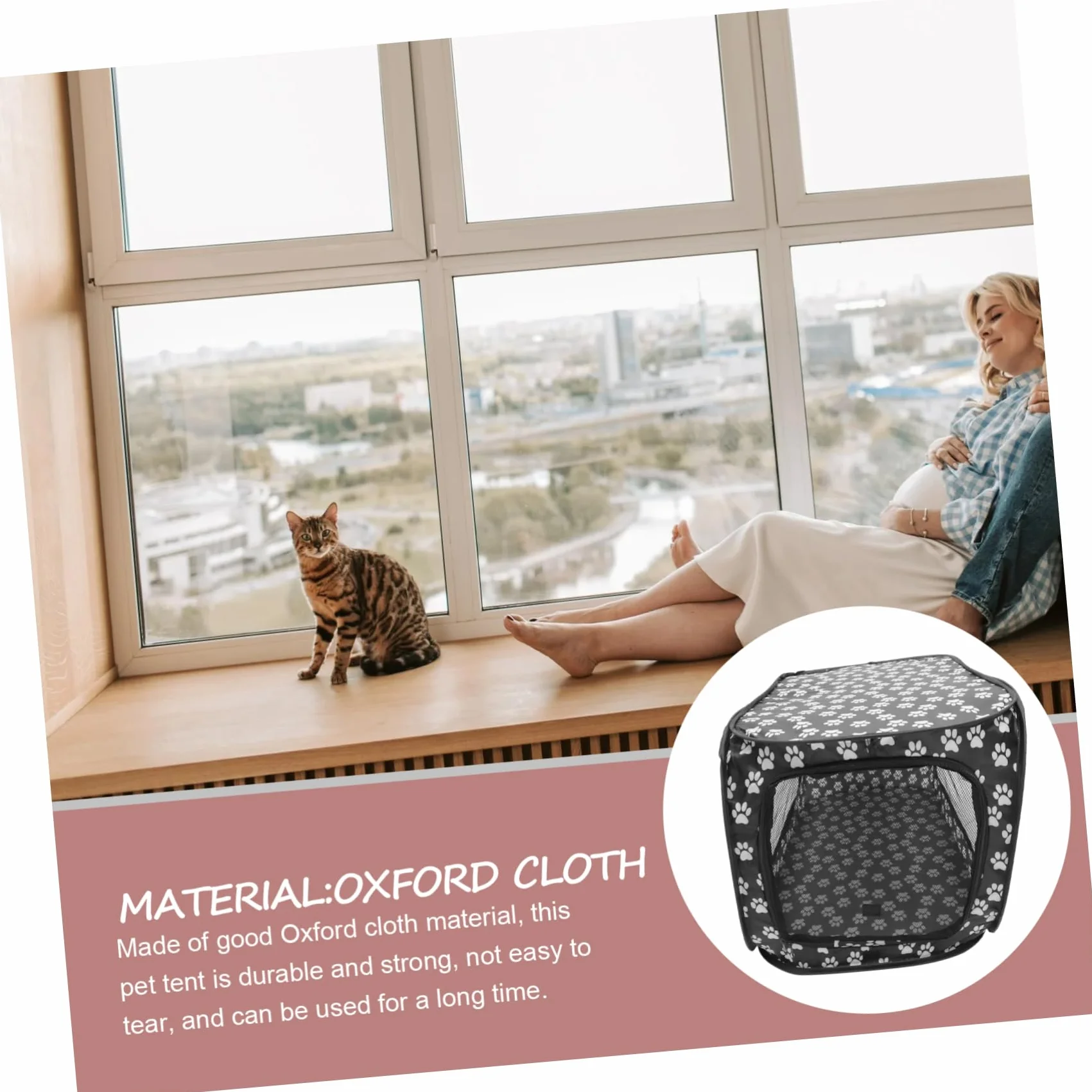 Tente Confortable Pliable pour Animaux de Compagnie en Tissu Lavable, Niche Intérieure pour Chat et Petit Chien