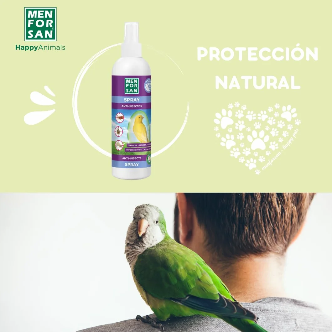 MENFORSAN Spray Anti-Insectes pour Oiseaux 250ml Margosa Geraniol Lavandin