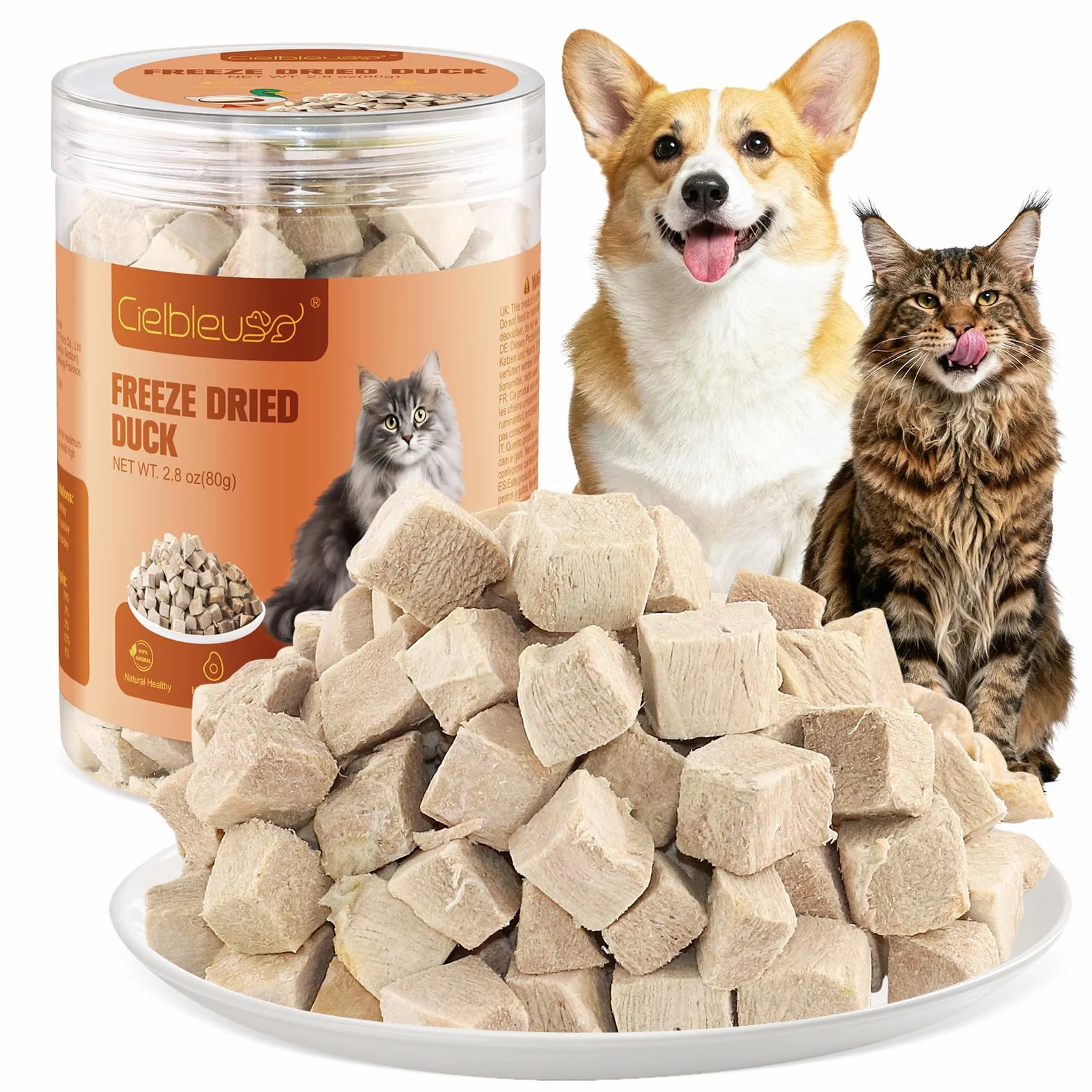 Friandises Lyophilisées au Canard pour Chats et Chiens, 100% Magret de Canard, Riche en Protéines