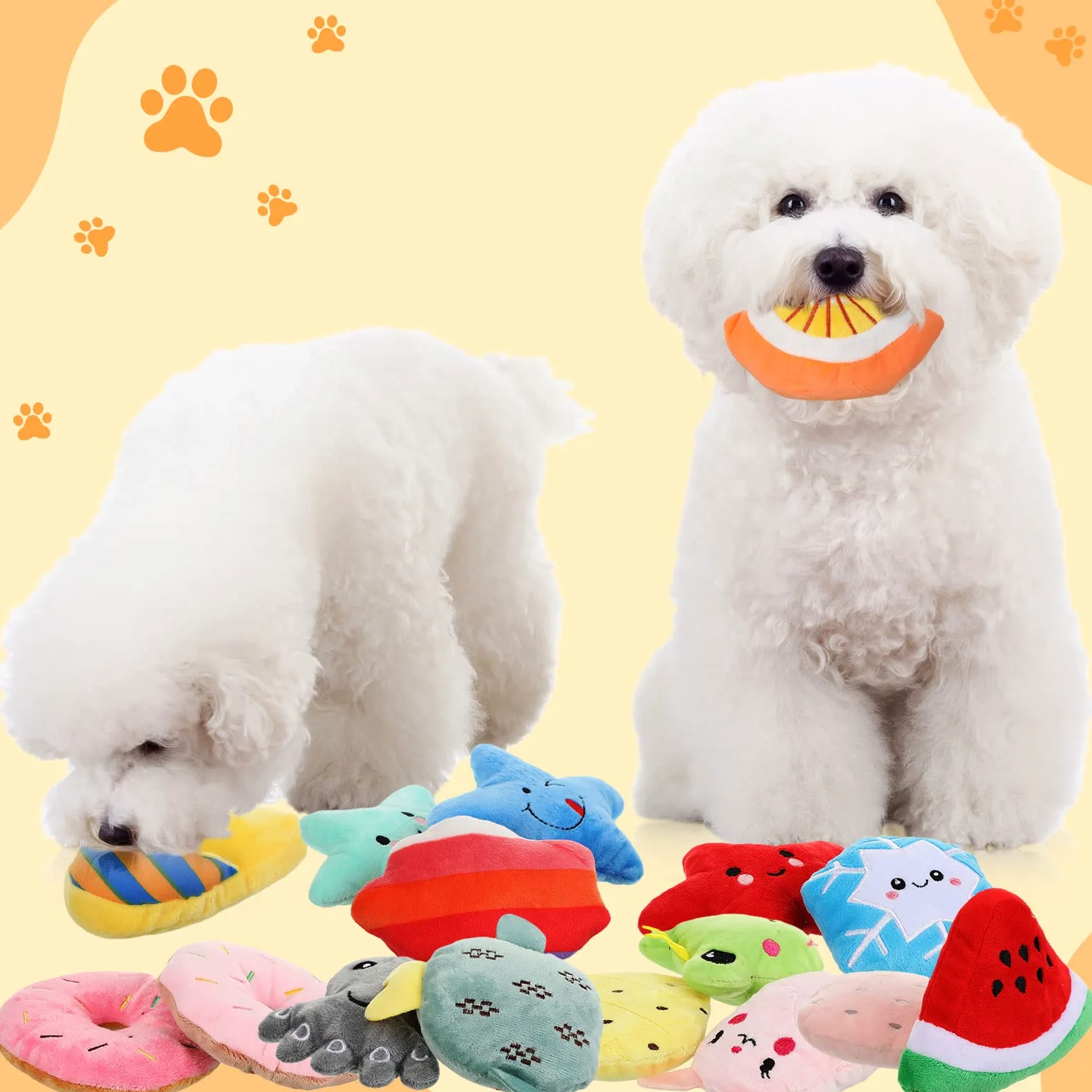 Hungdao Lot de 80 jouets couineurs en vrac pour chiens de petite et moyenne taille - Jouets en peluche avec couineurs pour chiots et chiots (style nouveau)