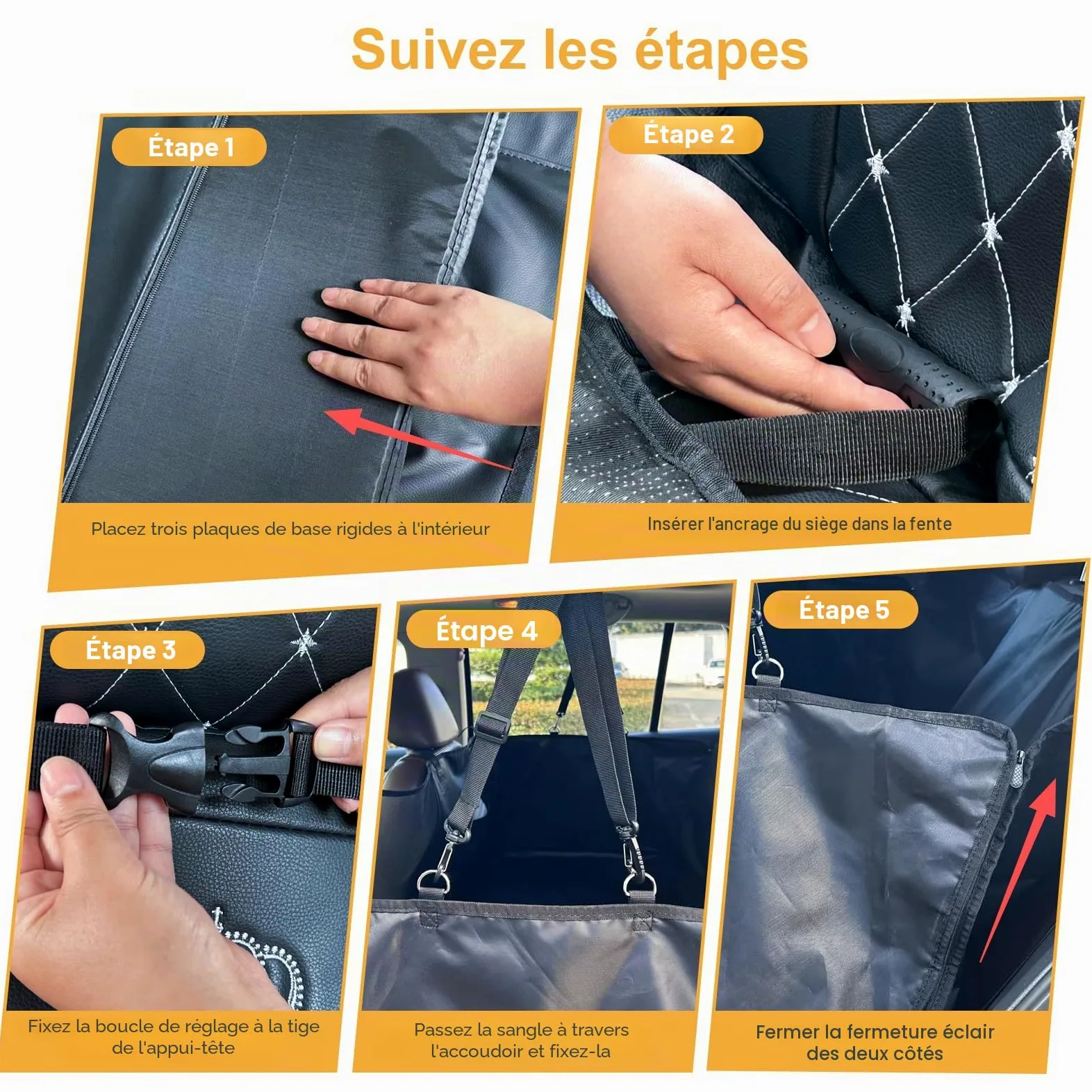 Protection Voiture Chien, Support Solide, Dessous Rigide, Tapis de Protection de Coffre en Cuir PU, Charge Maximale 180kg, 100% Étanche et Résistante Aux