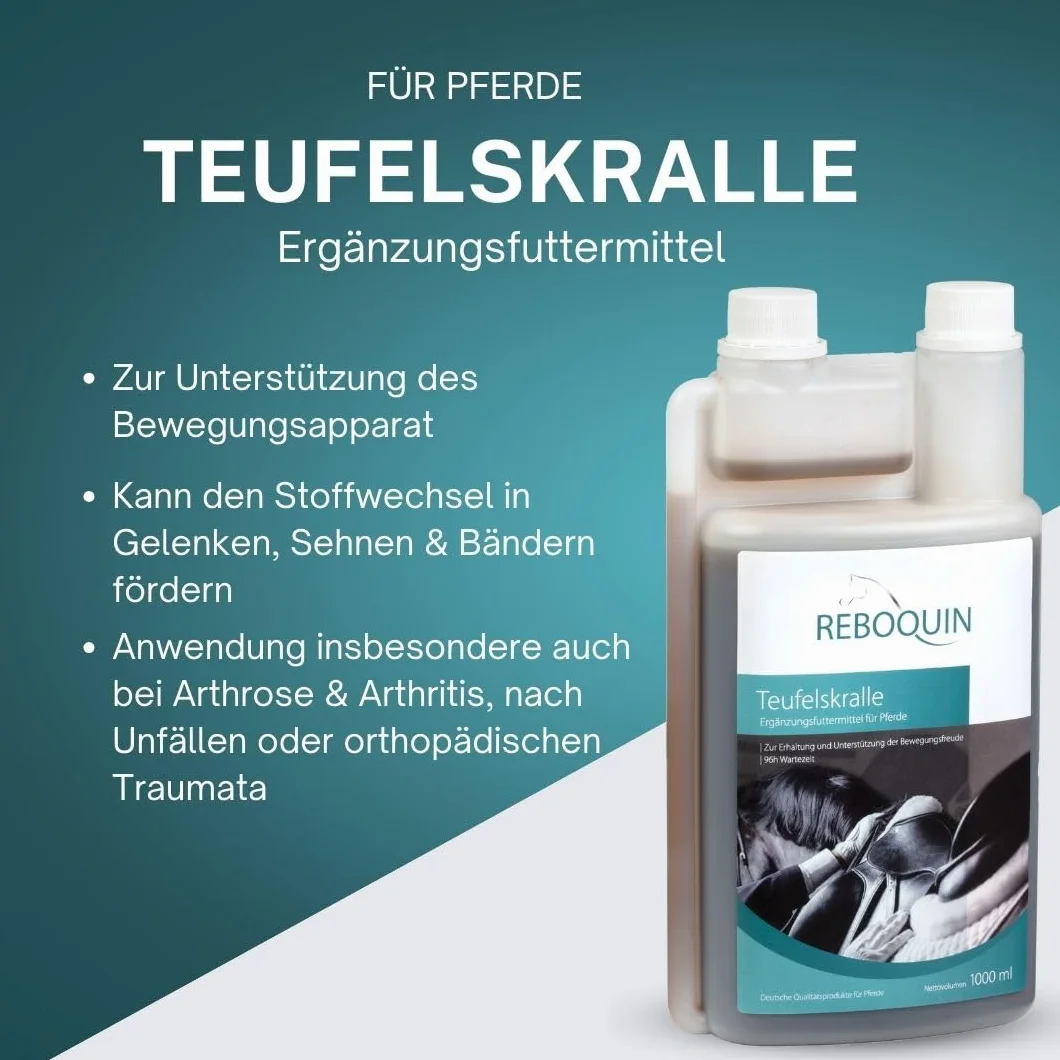 Rebopharm ReboQuin Griffe du diable 1 litre Santé articulaire chevaux Arthrose Inflammation Gonflement