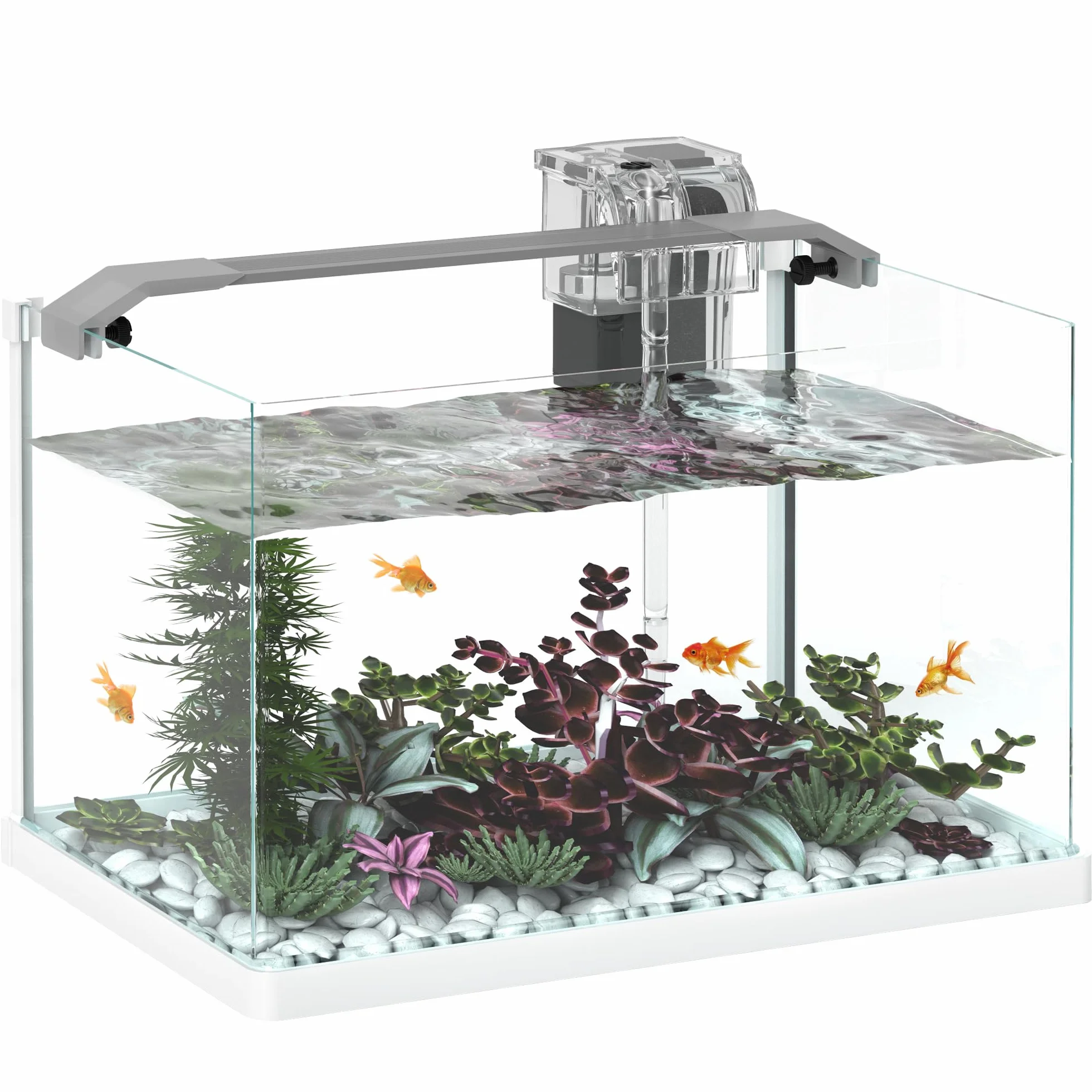 PawHut Aquarium en Verre 20L LED avec Pompe à Filtre pour Poissons