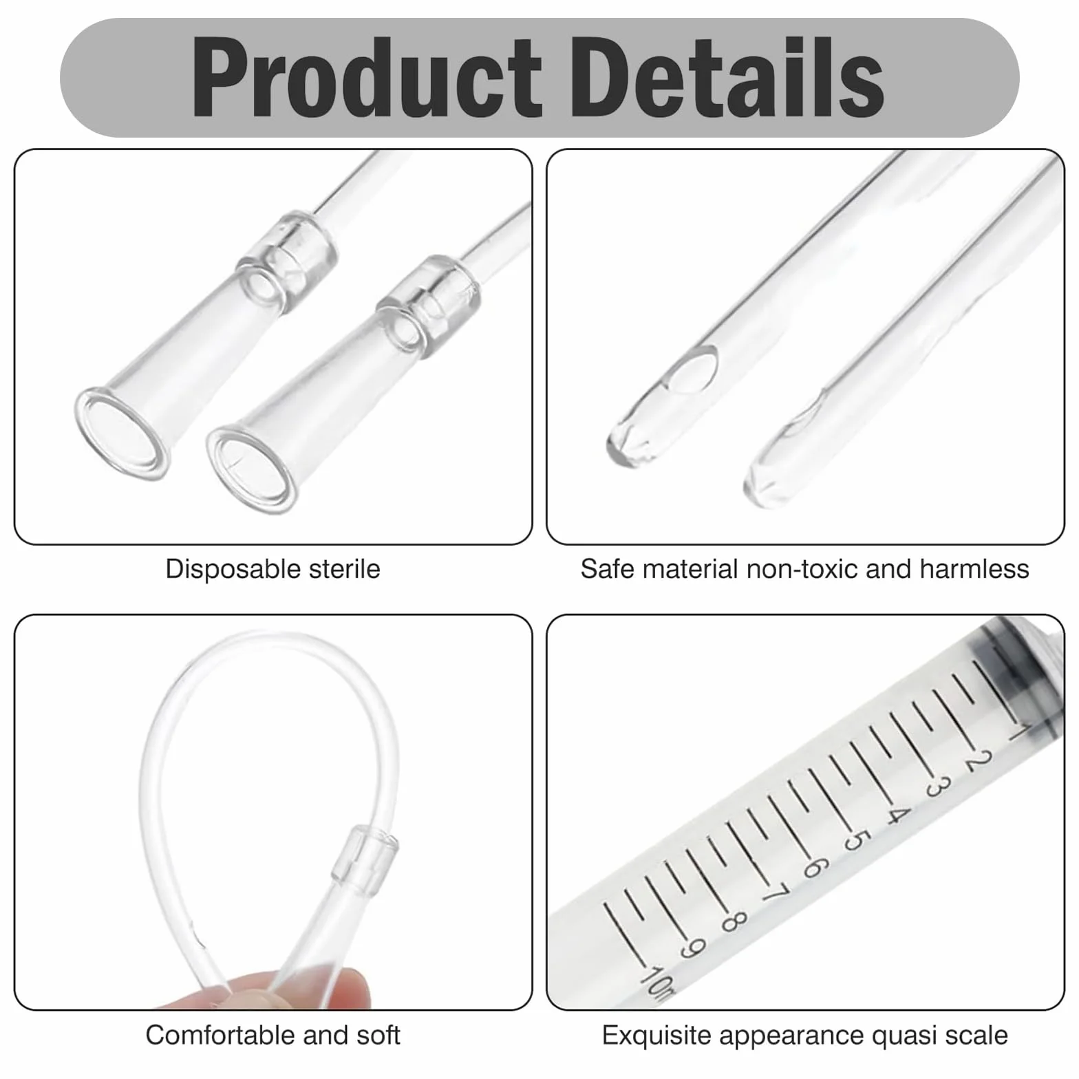 Kit Seringue Alimentaire 10ml avec 10 Tuyaux pour Oiseaux Pigeons Perruches