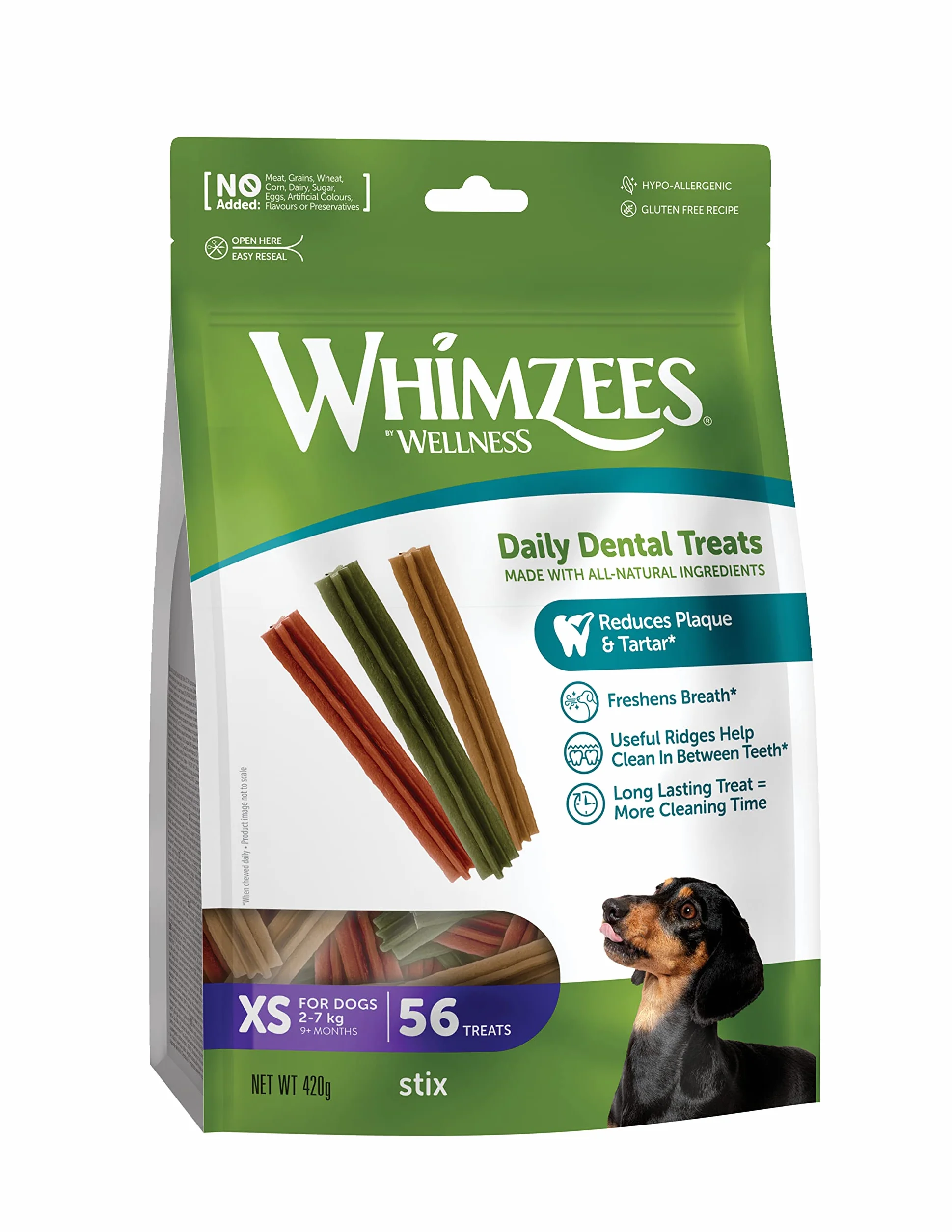WHIMZEES Bâtonnets XS 56 Pièces Friandises Chiens Très Petite Taille Naturelles sans Céréale Végétariennes