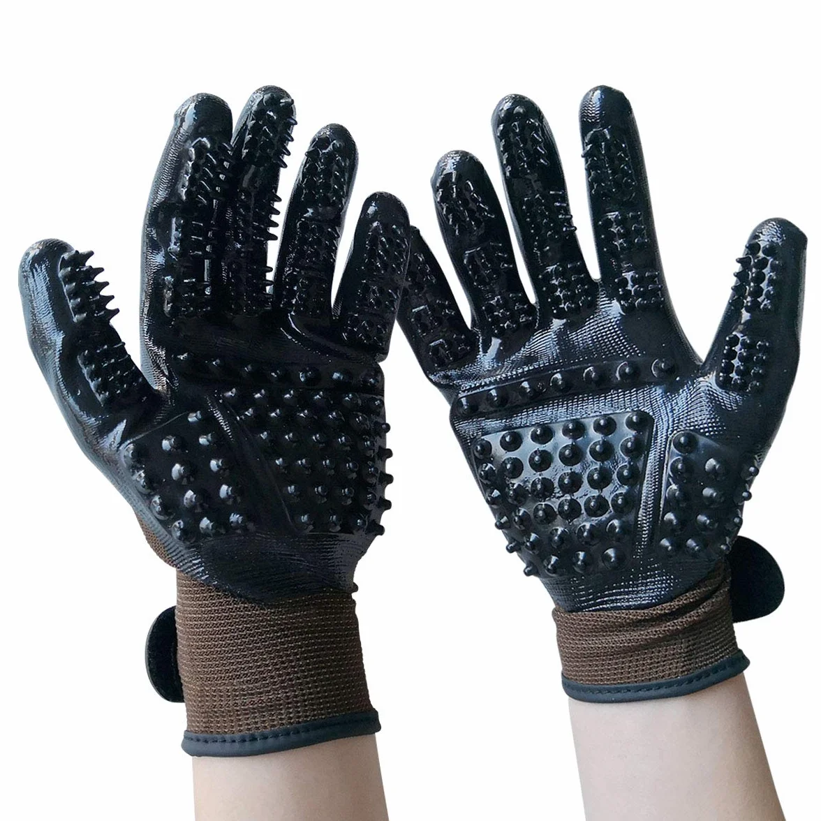 Animalon Gants de toilettage en caoutchouc lot de 2 pour chevaux et chiens changement de pelage