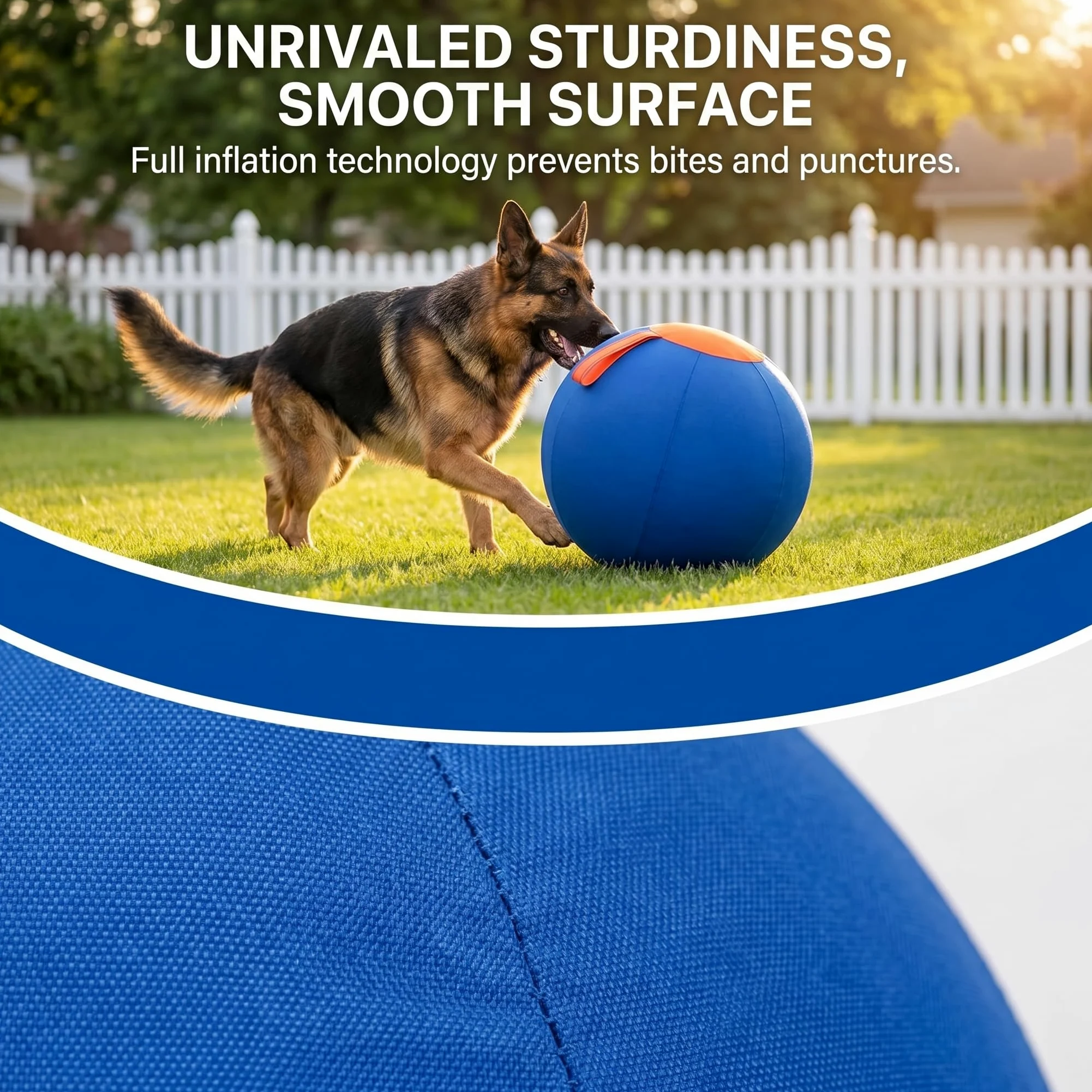 Ballon Chien Interactif Ultra-Résistant - Ballon Increvable pour Chien Actif, Jouet Indestructible Grande Taille pour Extérieur, Stimule l'Instinct de Poursuite (A, 55cm)