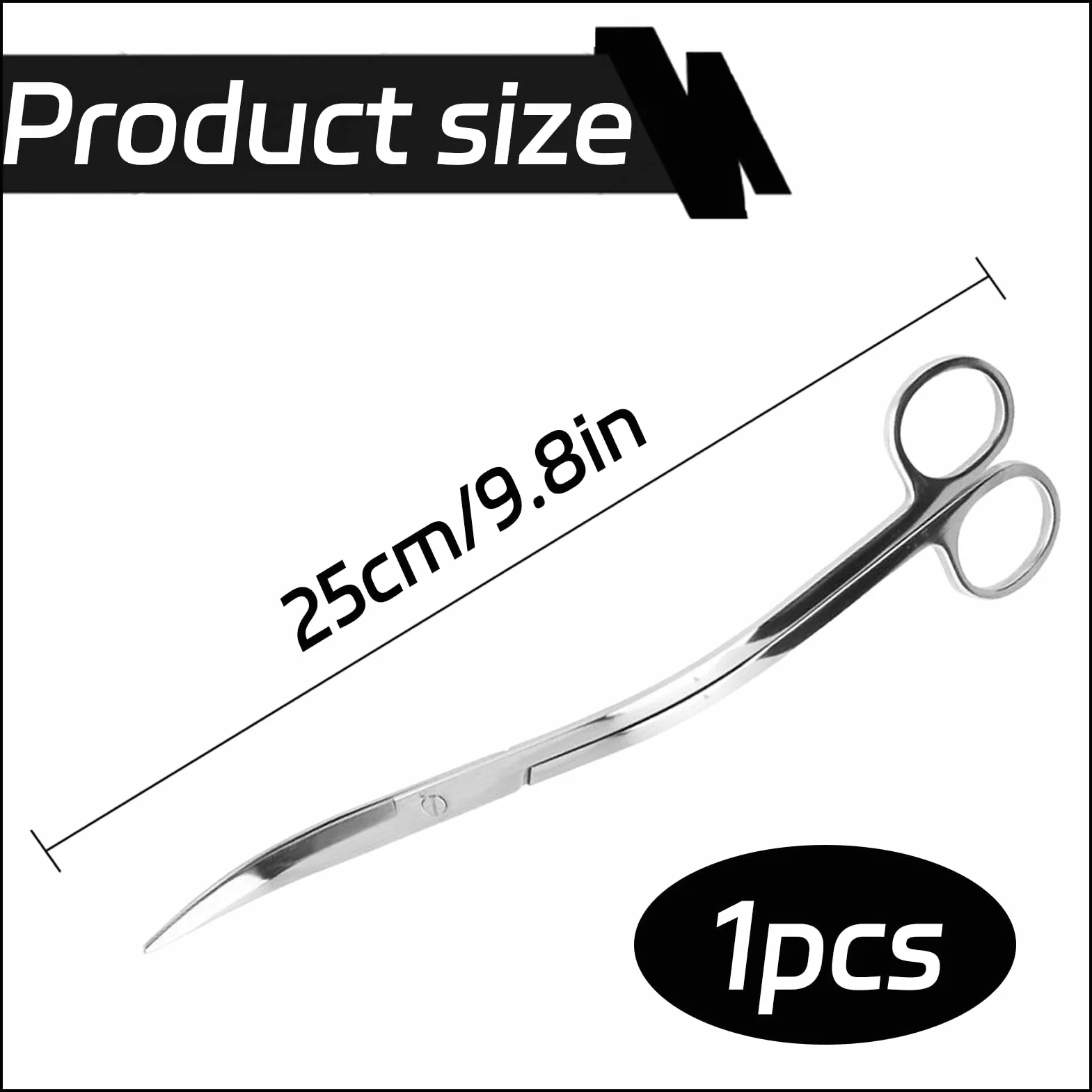 Ciseaux d'Aquarium Courbés en Acier Inoxydable 25 cm pour Aquascaping