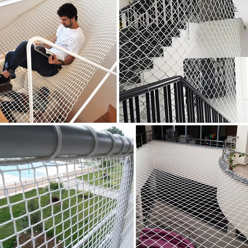 Filet de Protection Enfant 1,5x3 M Sécurité Escalier Anti Chute Balcon Terrasse Chat