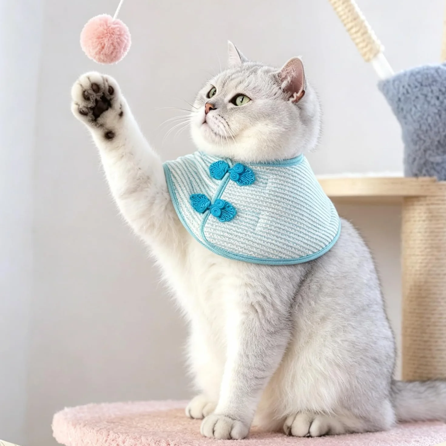 Collerette Chat Anti Léchage Doux Ajustable Collier de Récupération pour Chats Chaton Empêche Lécher Plaies (M)